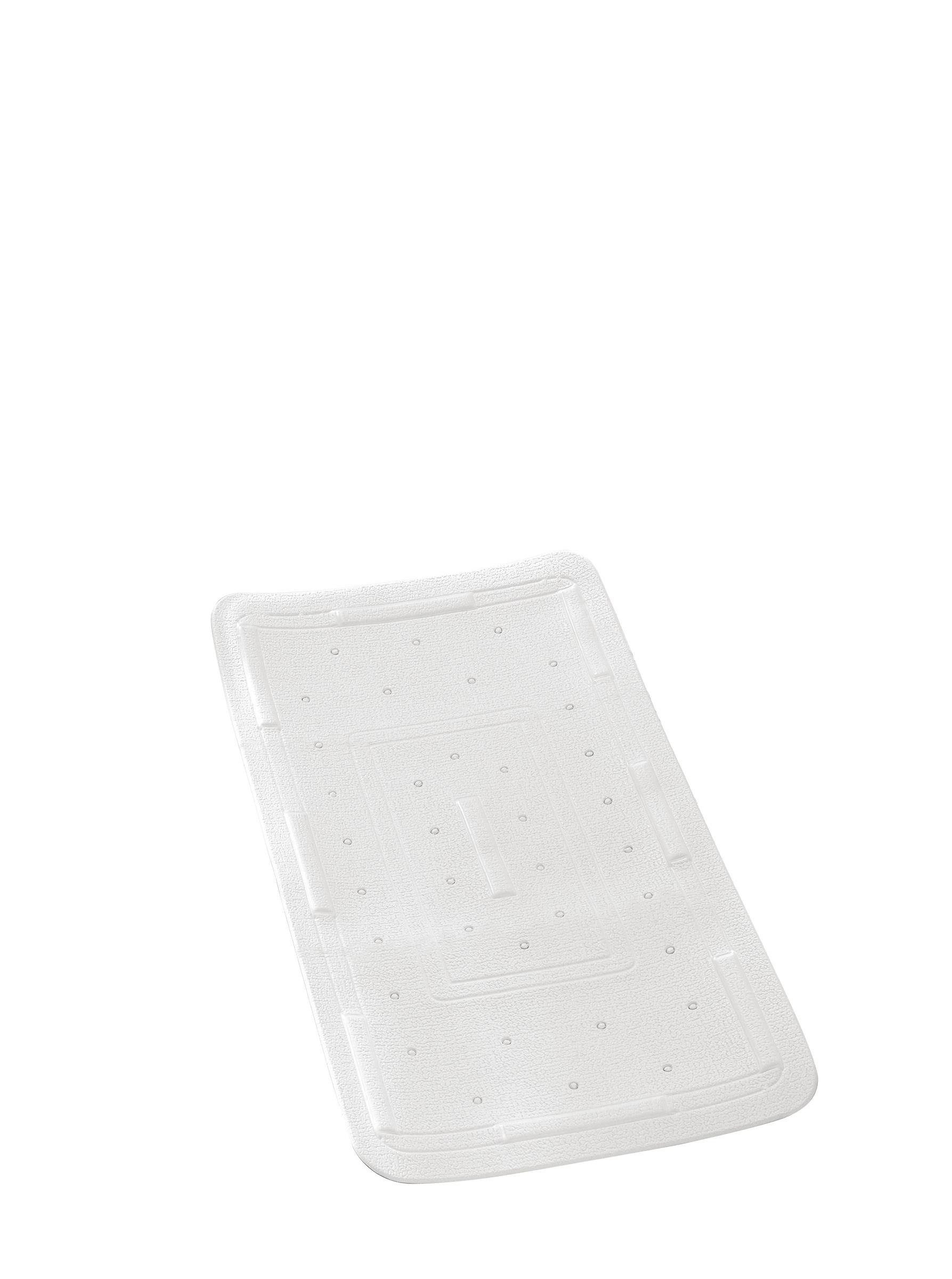 WENKO Duschmatte Badematte rutschfest weiß, 70,5 x 36,5 cm, für Badezimmer geeignet, angenehme Trittkomfort, Badematte