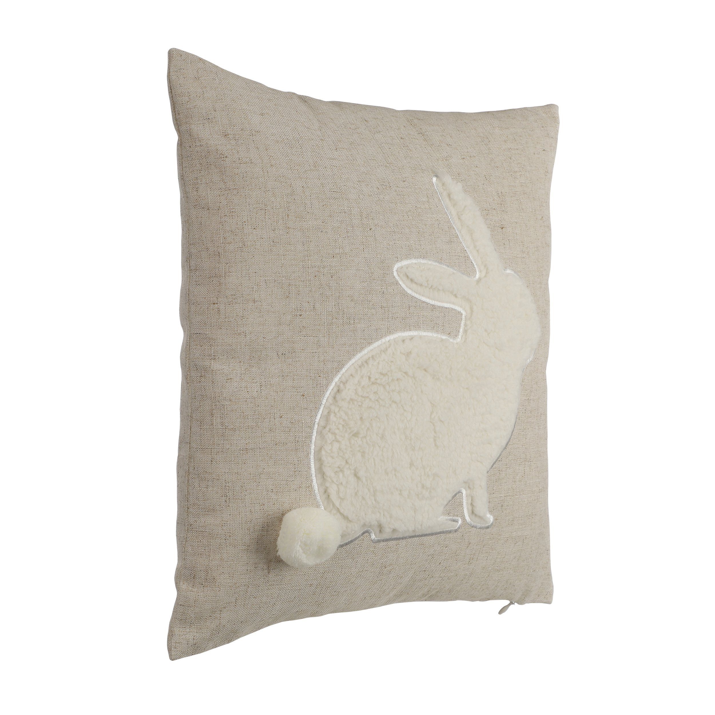 EGLO Living Dekokissen Chevery, Osterkissen, Deko Osterhase, Polyester, Leinen, beige, creme, 45x45 cm