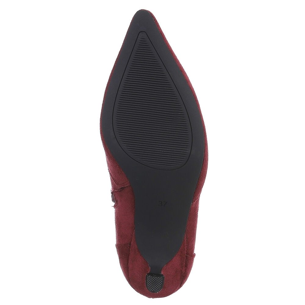 Ital-Design Eleganter Damen-Stiefel aus weichem Material mit Absatz Stiefelette (90417966) Pfennig-/Stilettoabsatz Stiefeletten in Weinrot