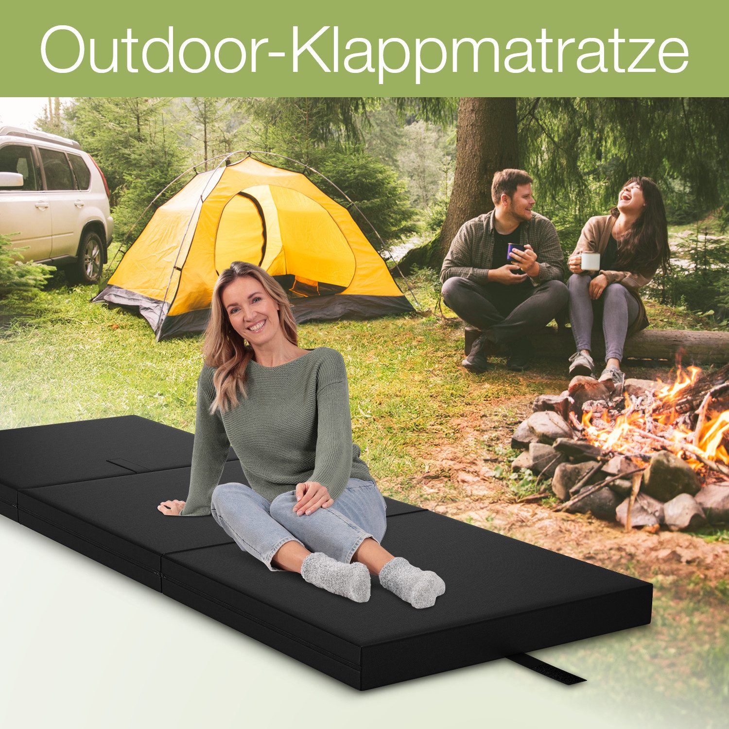Klappmatratze wasserabweisend, 90x200cm, ELONEO, 8 cm günstig online kaufen