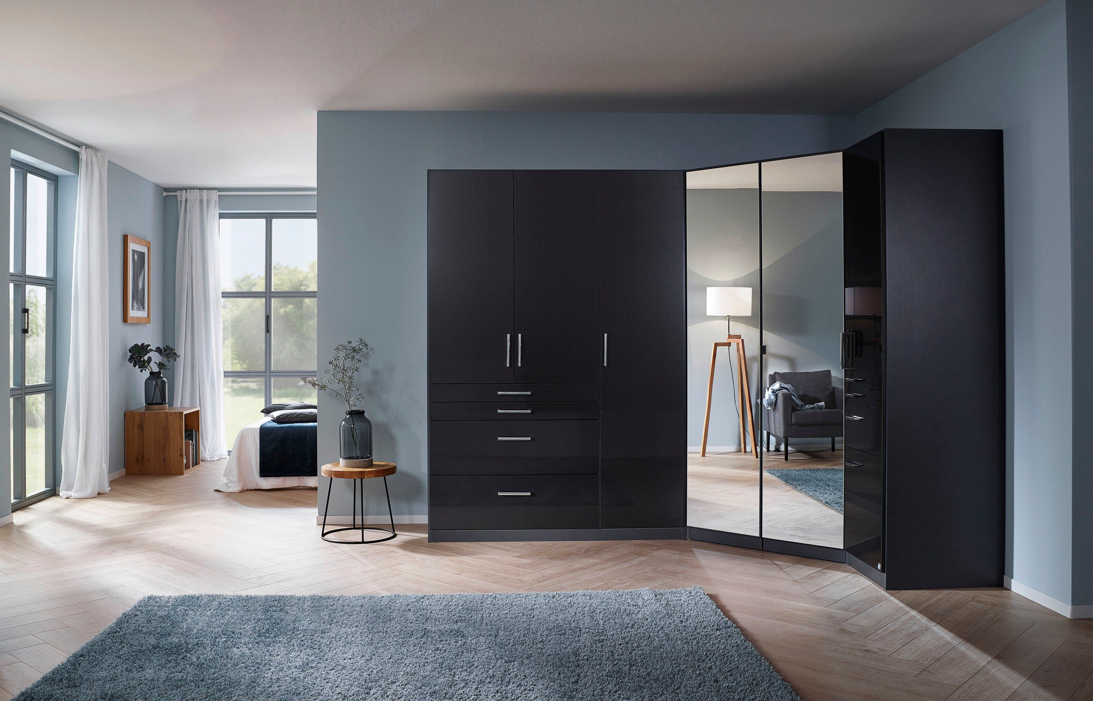 rauch Schrank-Set Kleiderschrank Schrank Garderobe Garderobenschrank Eckschrank HOMBURG, (Set), viel Stauraum, oberer Schubkasten mit Einteilung MADE IN GERMANY