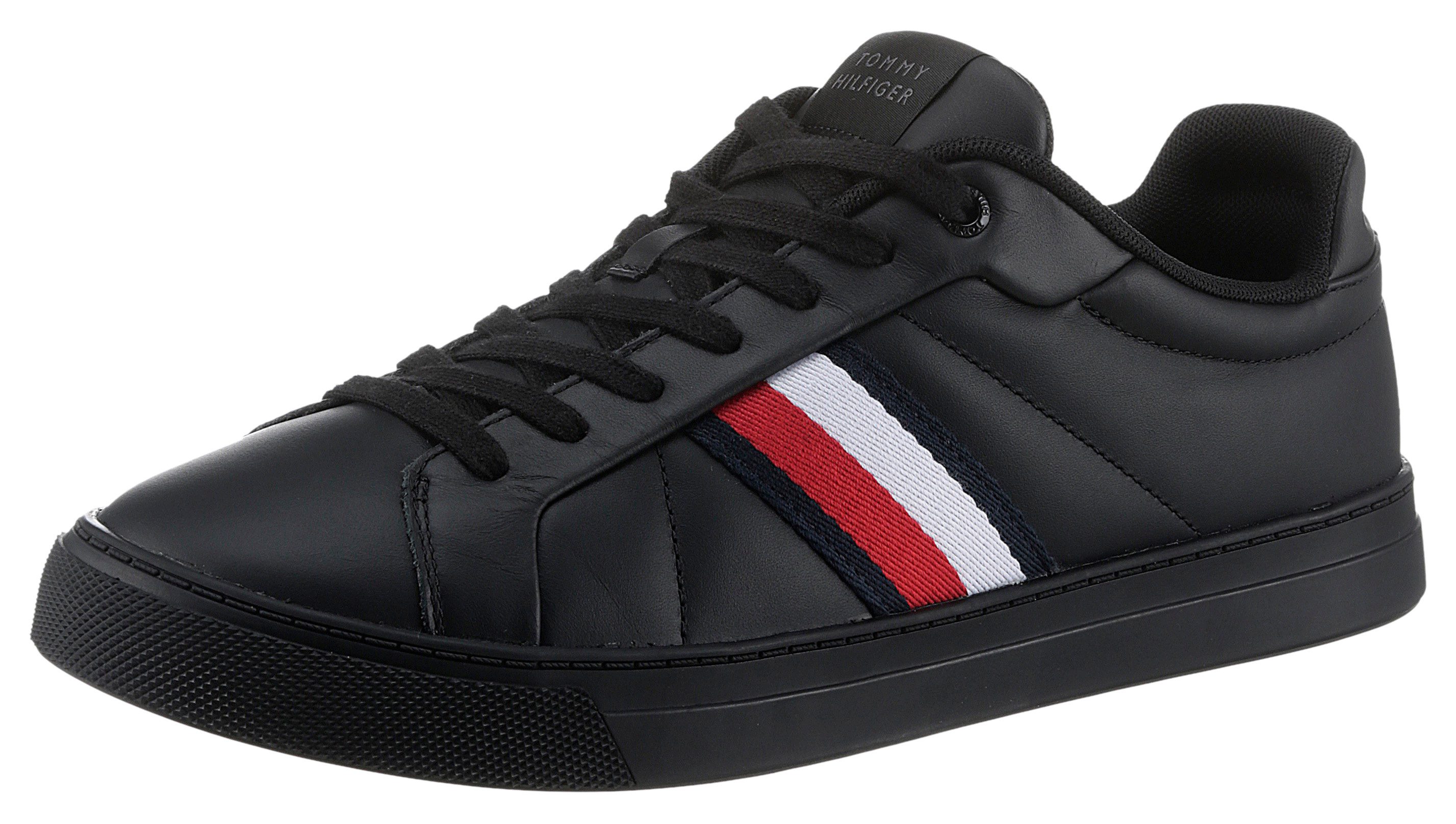 Tommy Hilfiger ICON COURT LTH STRIPES Sneaker Schnurschuh Freizeitschuh Halbschuh mit gepolstertem Schaftrand