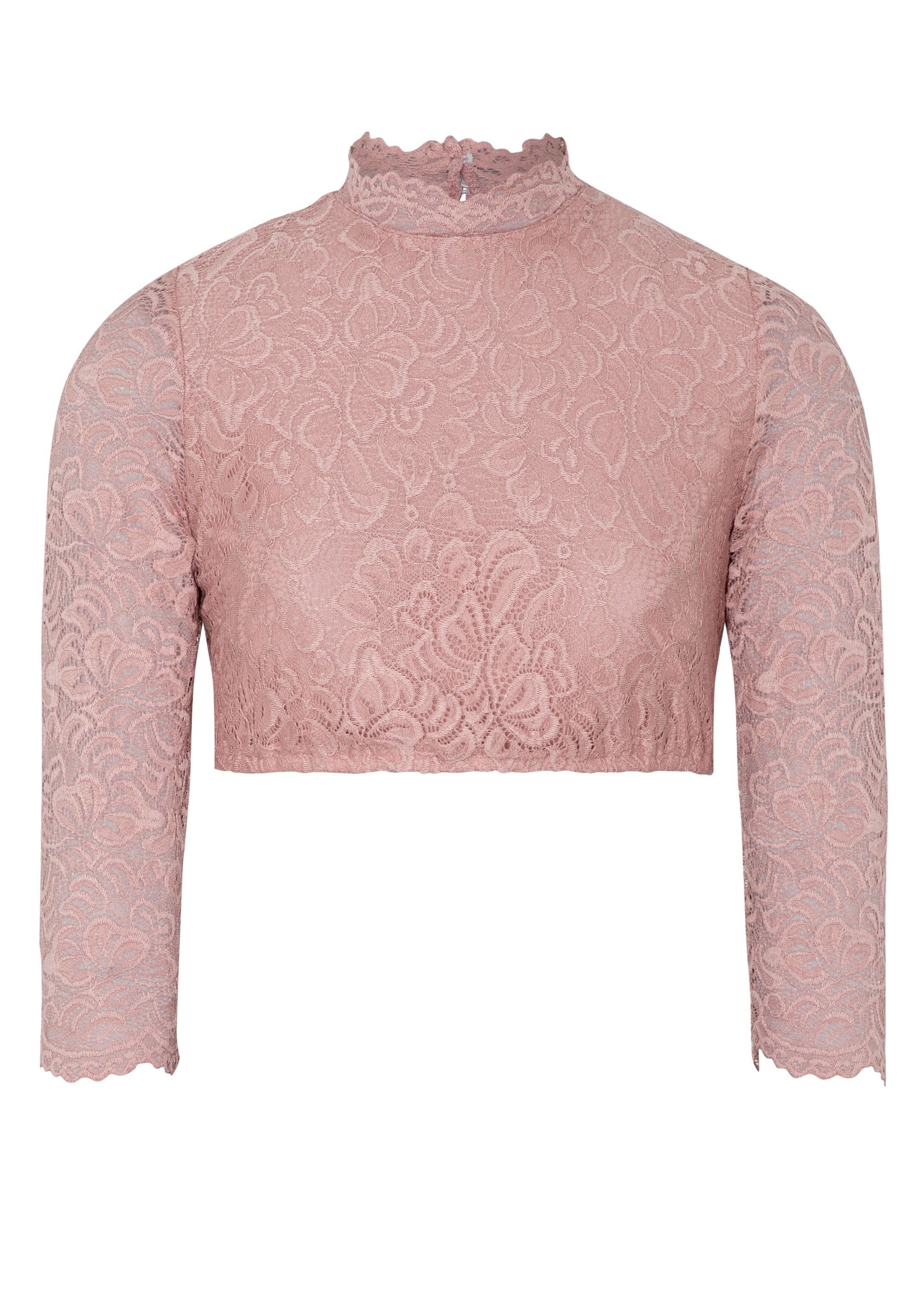 Spieth & Dirndlbluse floralen rosa Wensky im Spitzenmuster Amsterdam