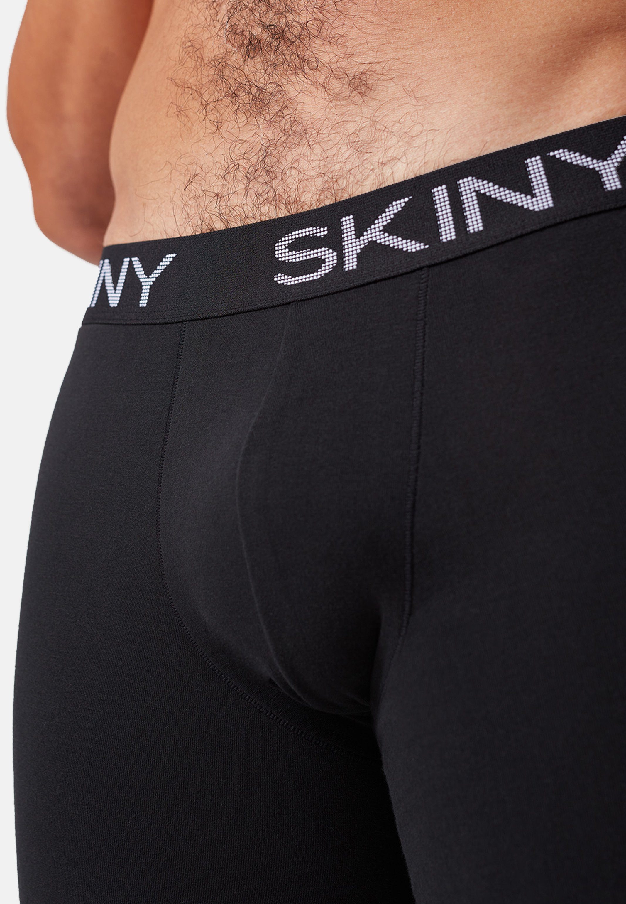 Skiny Pant - / Ohne - Boxer - Long Cotton Bein Baumwolle mit 2er Eingriff 2-St) Pant Retro Short Pack längerem (Spar-Set,