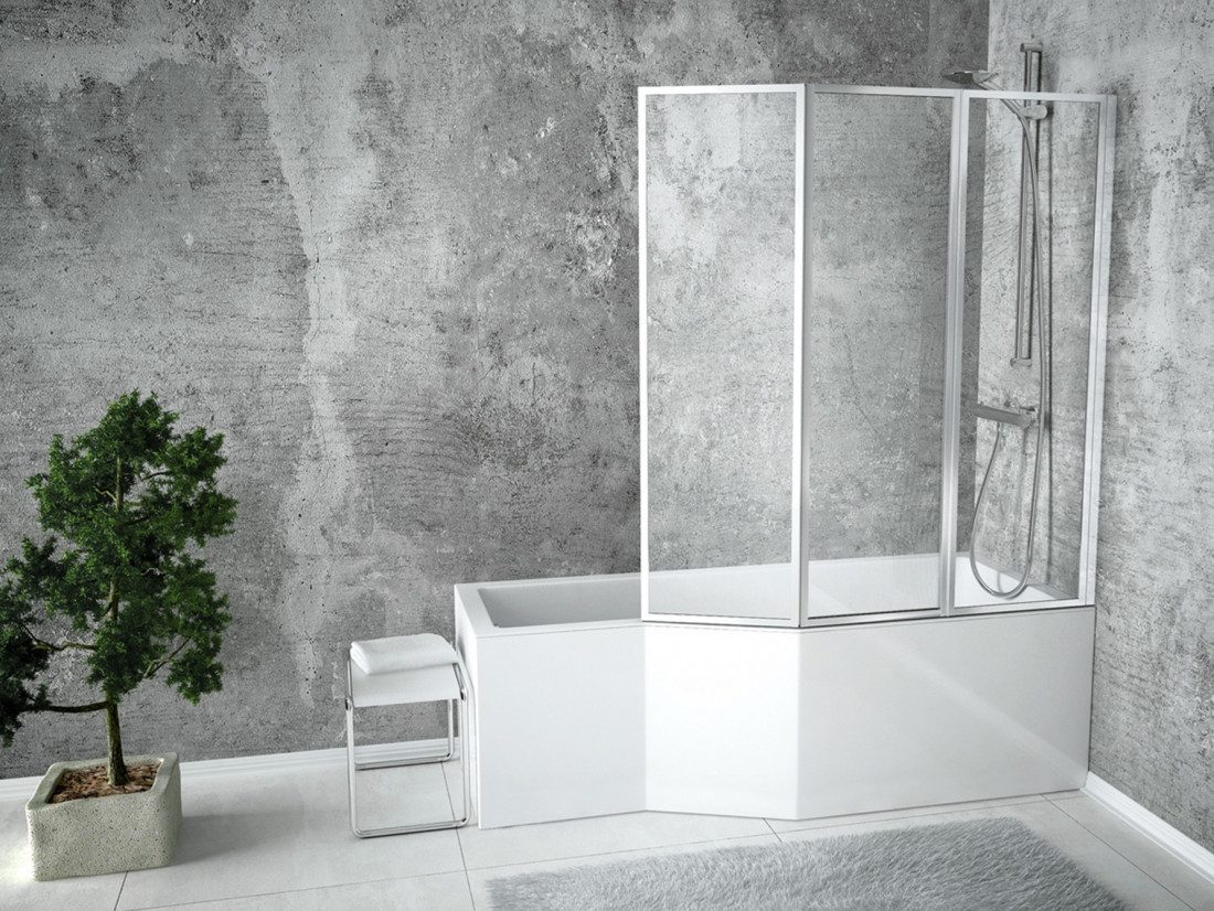 KOLMAN Badewanne Eckbadewanne Integra 150x75, (Links/Rechts), Ablaufgarnitur & Füße GRATIS