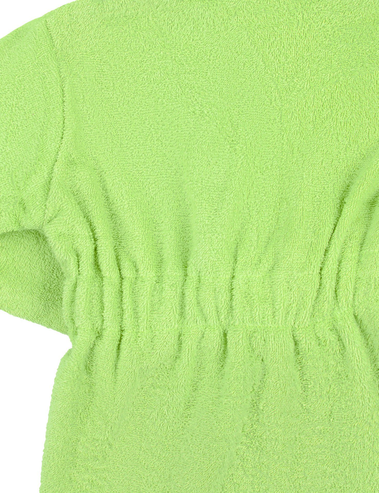 100% Baumwolle Kapuze Kinder Frottee Langform, Baumwolle, (M14/M7) Grün/Hellgrün Bademantel aus Bademantel Ladeheid LA40-103,