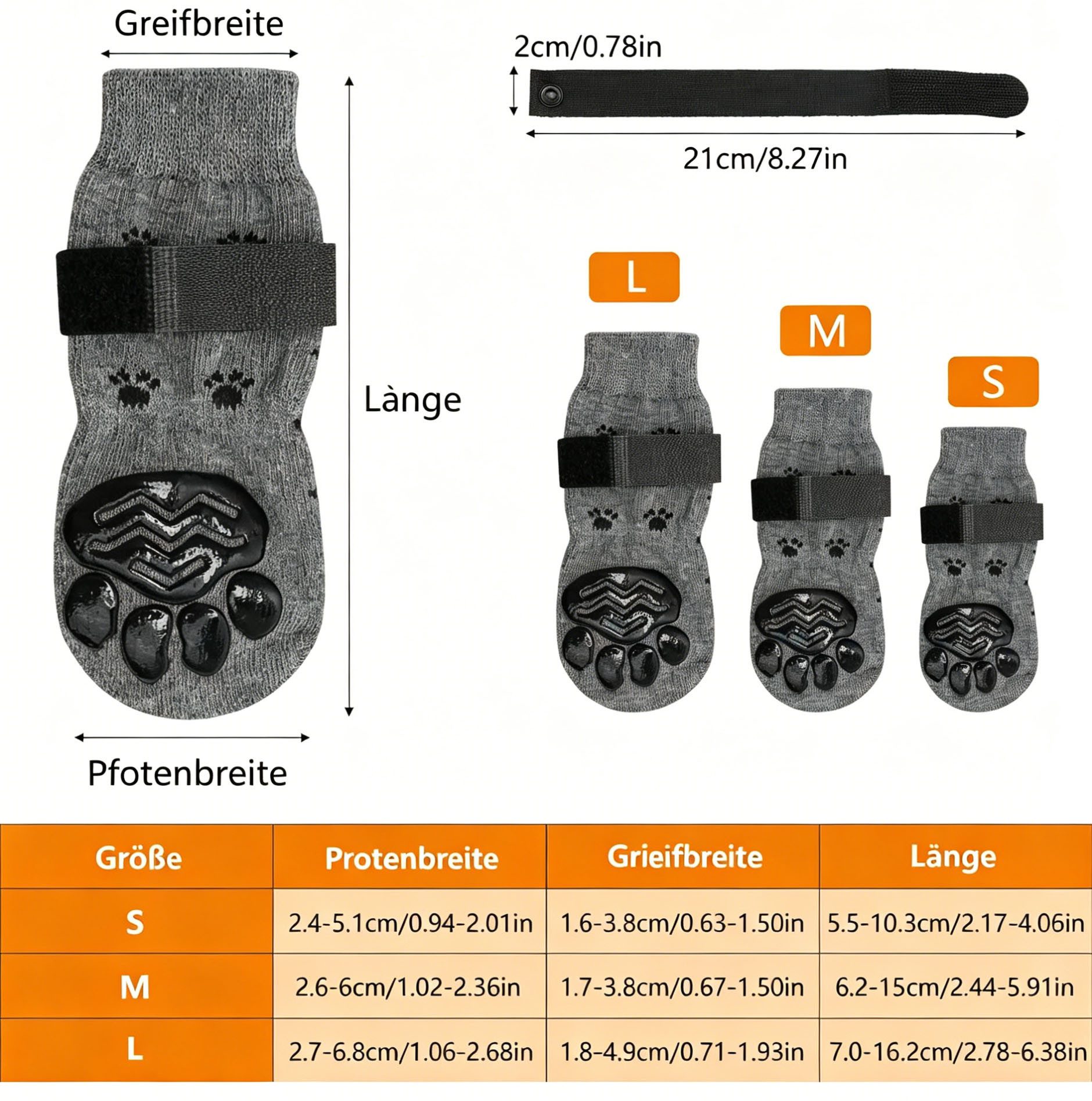 Ledander Pfotenschutz 4er-Set rutschfeste doppelseitige Hundesocken, Hunde-Pfotenschutz, (4-tlg), geeignet für kleine, mittlere und große Hunde