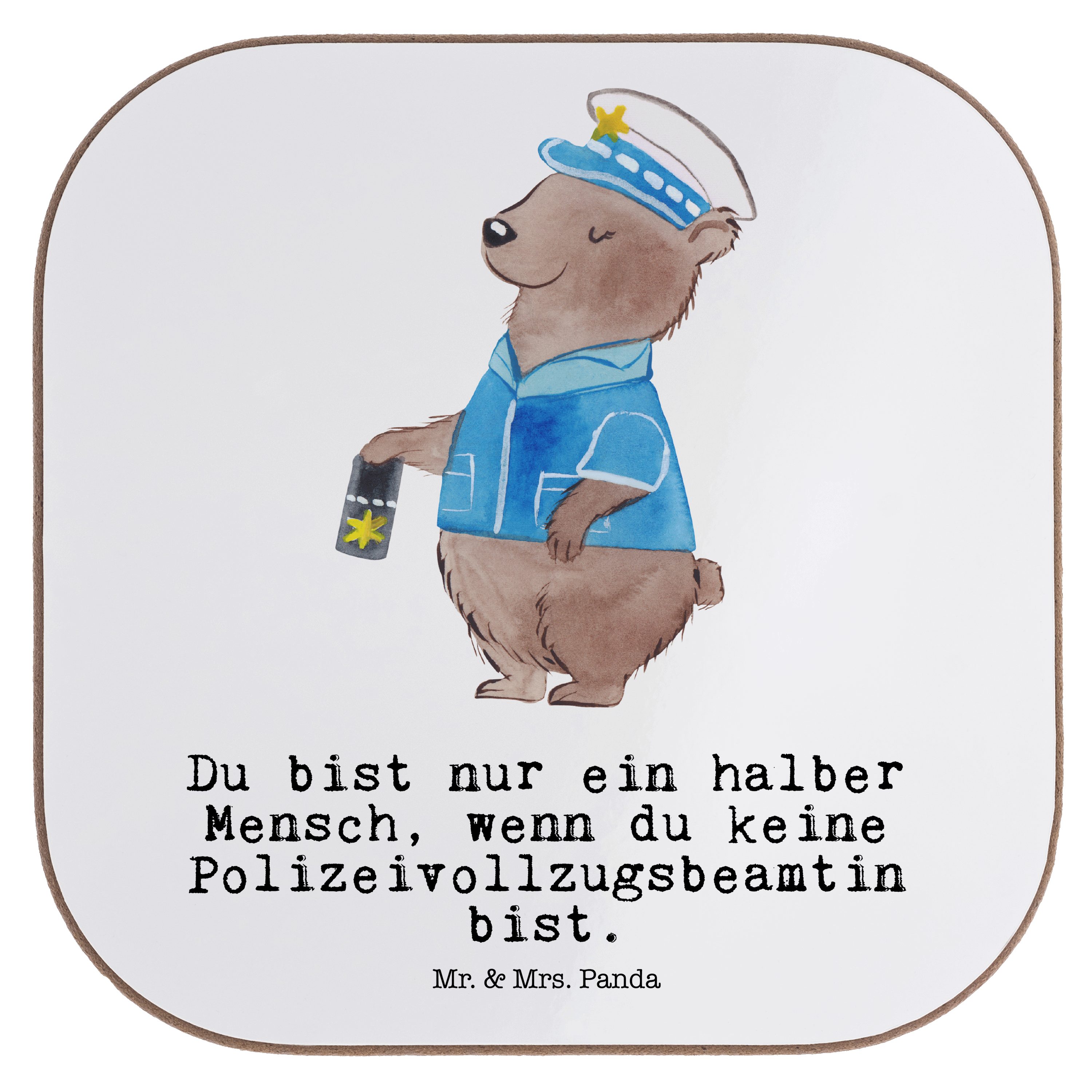 - Getränkeuntersetzer Mrs. Herz Mr. Geschenk, 1-tlg. Weiß Kollegin, & - mit Polizeivollzugsbeamtin Abschied, Panda