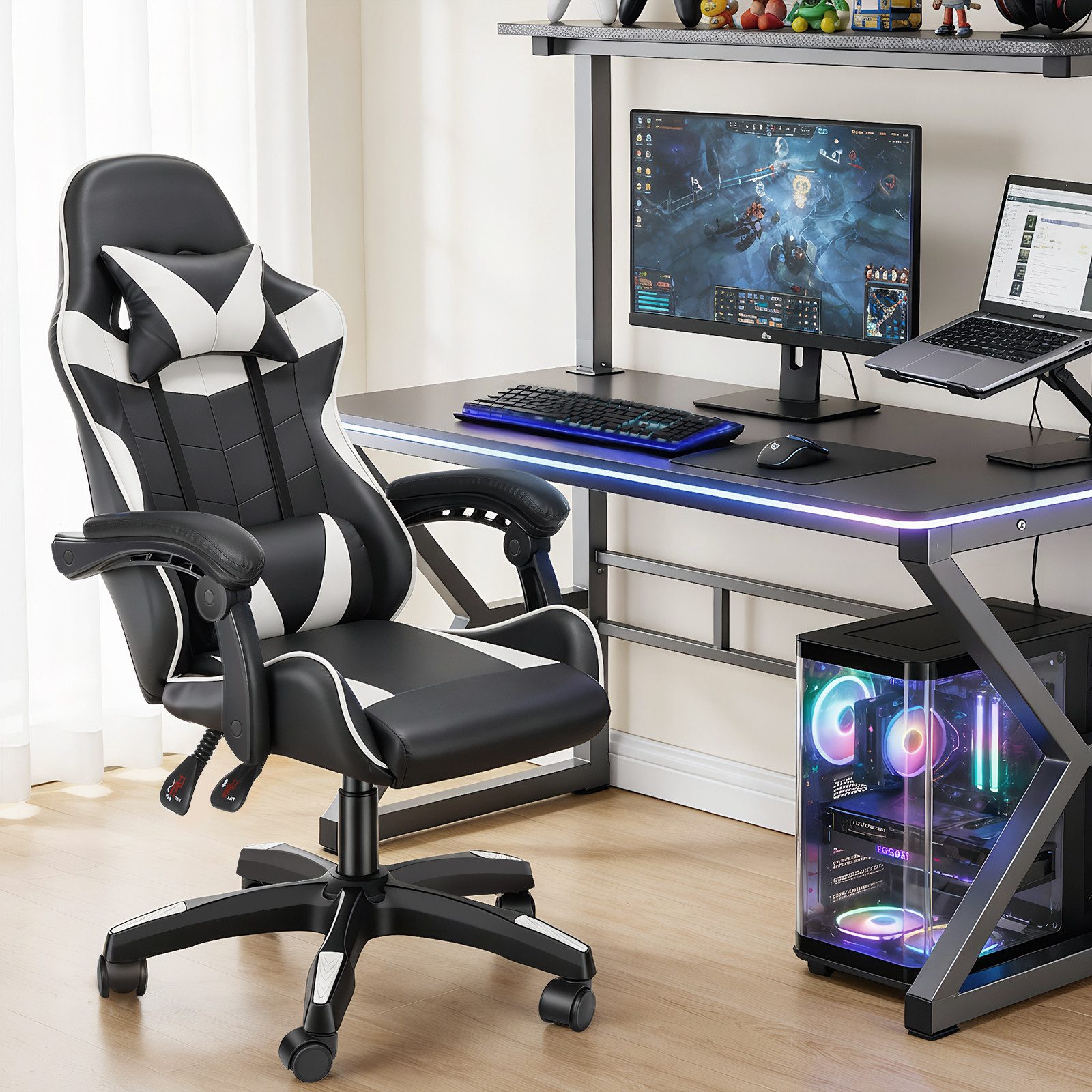 oyajia Gaming-Stuhl Gaming Stuhl, Bürostuhl Ergonomisch Wippfunktion bis zu günstig online kaufen