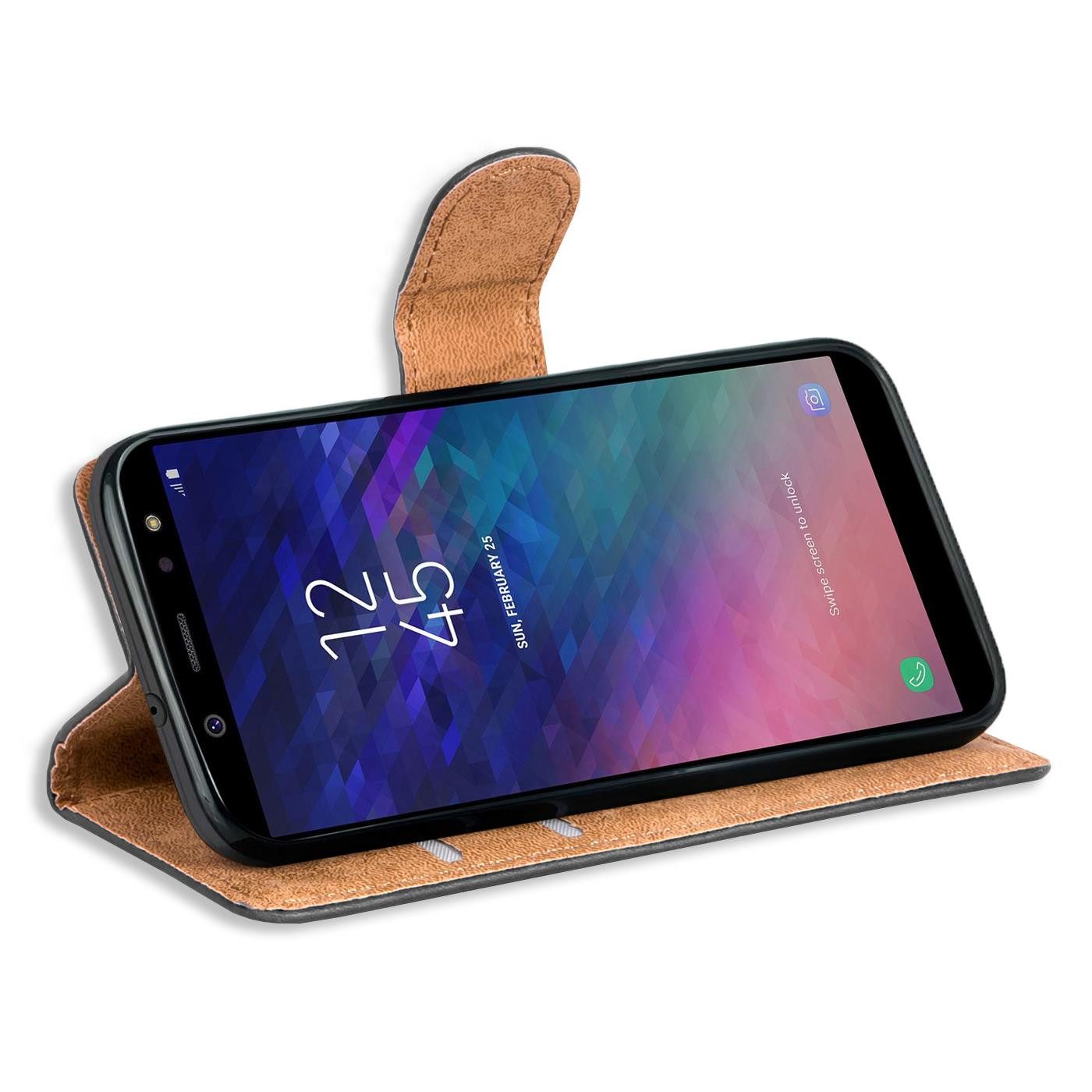 CoolGadget Handyhülle Wallet Klapp Tasche Book Case für Samsung Galaxy A6 5,6 Zoll, Hülle Klapphülle Flip Cover Etui Schutzhülle