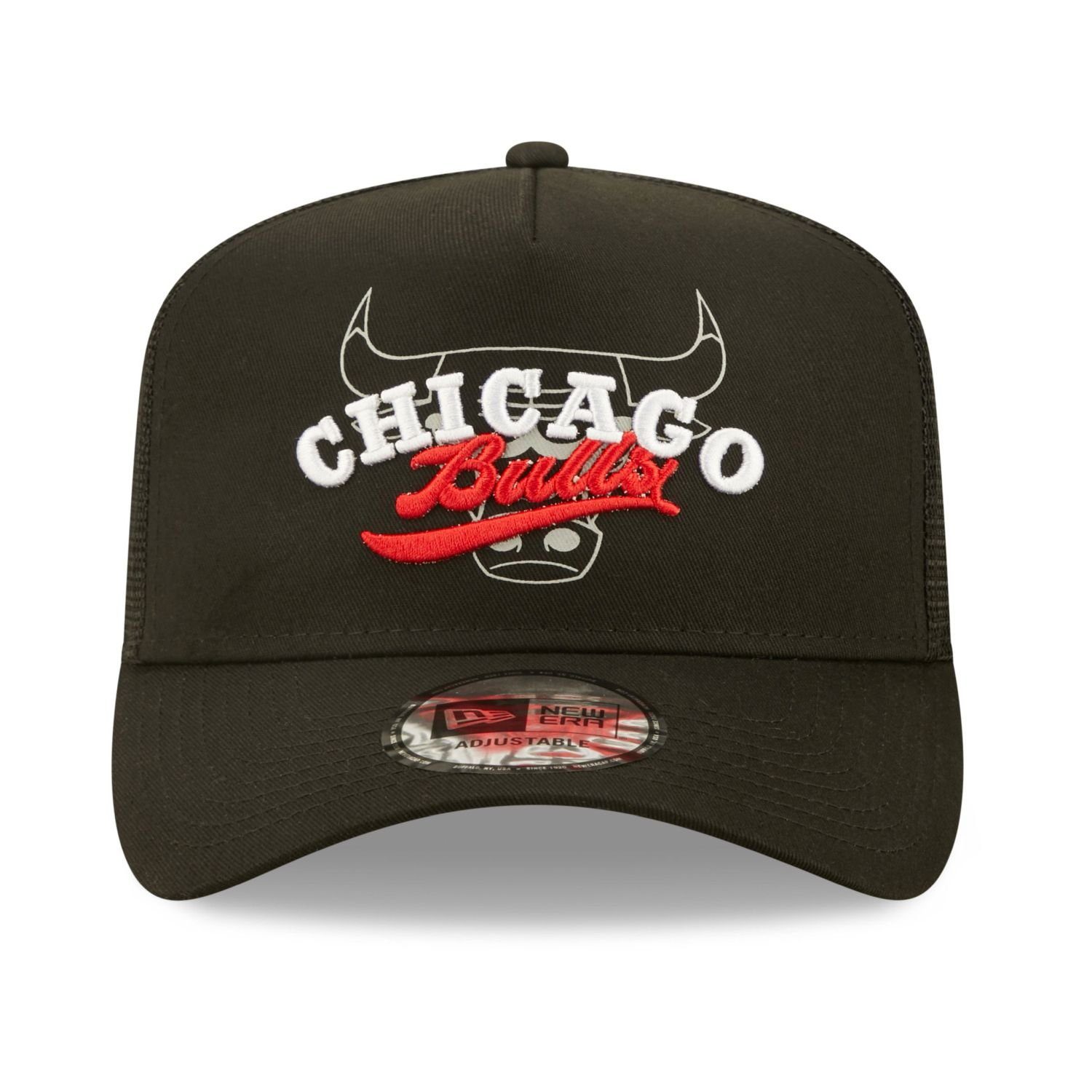 New Era Trucker Cap AFrame Trucker LOGO OVERLAY Chicago Bulls