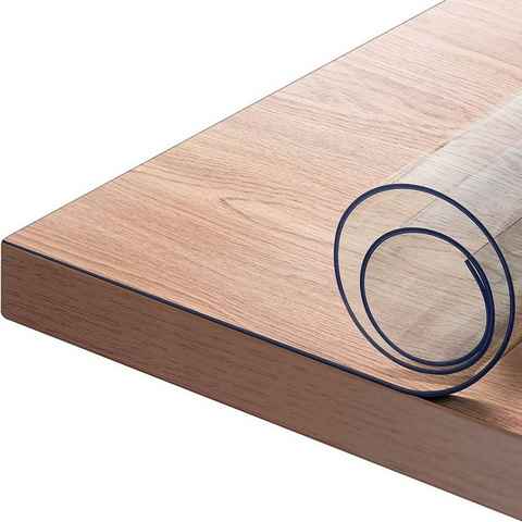 Woltu Tischdecke (1-tlg), 2 mm Wasserdicht Durchsichtige Tischfolie aus PVC