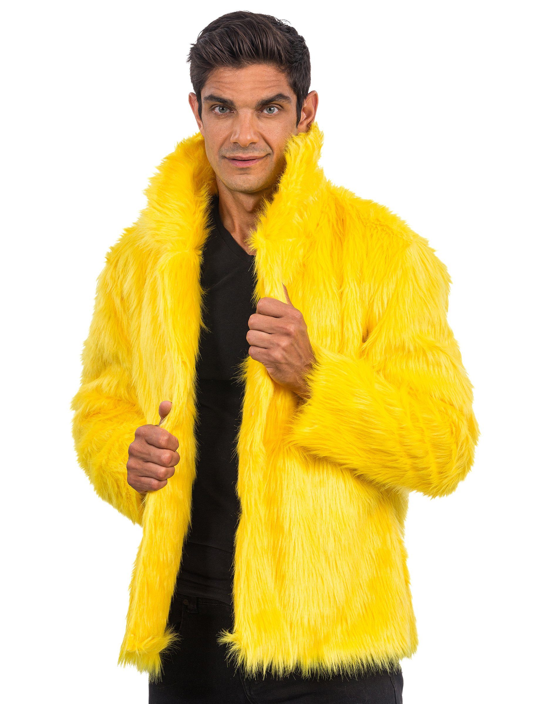 CHAKS Kostüm Kunstpelzmantel in Gelb für Erwachsene