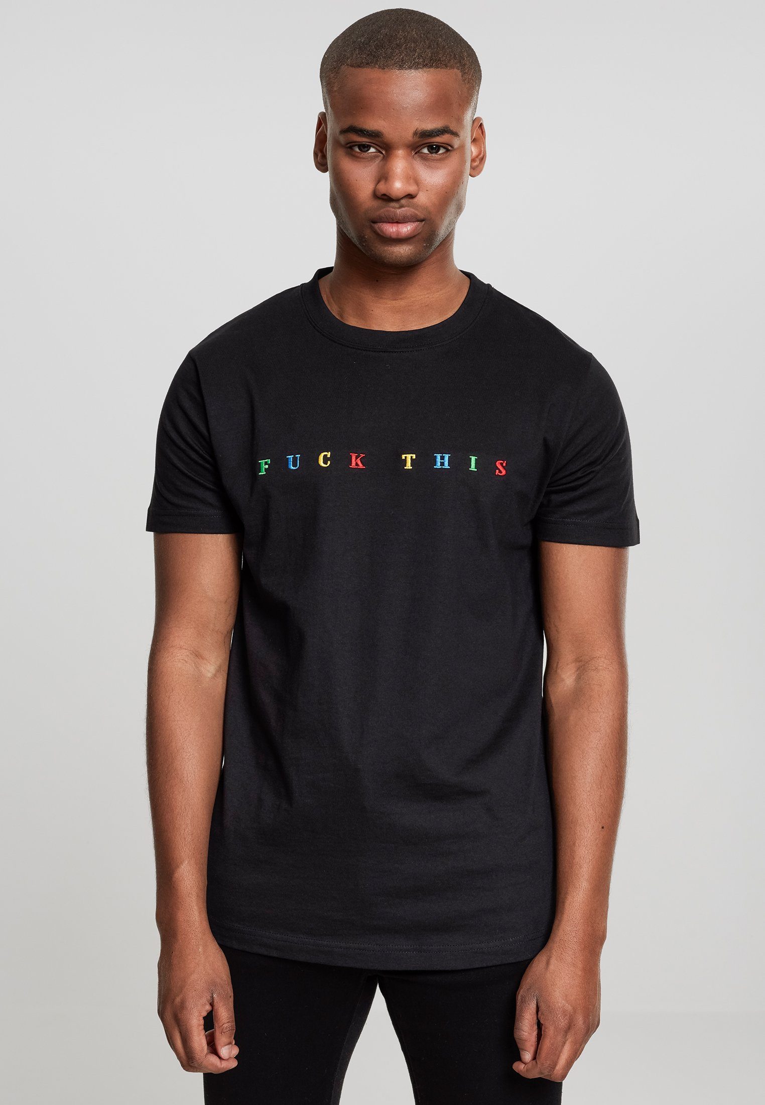 This (1-tlg) This Fuck Tee MisterTee T-Shirt black Tee Herren Mister MT583 Fuck