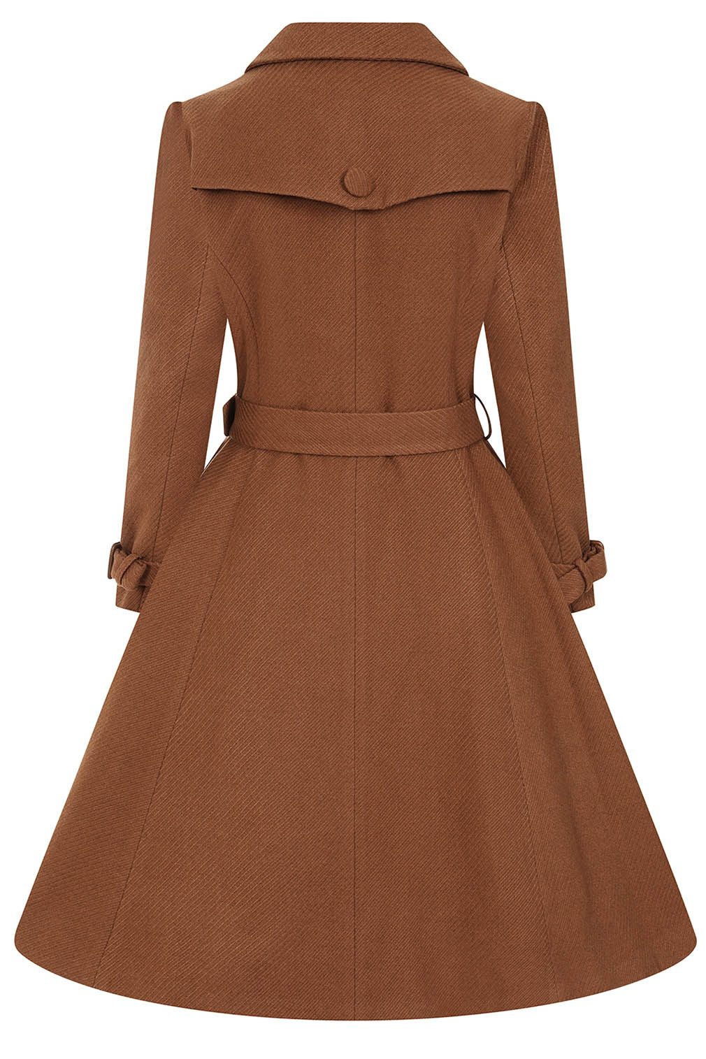 Hearts & Roses London Langmantel Isabella Swing Coat Braun Rockabilly Retro Vintage