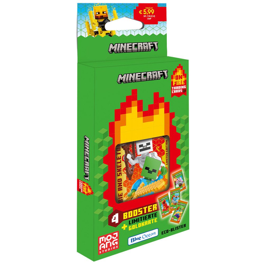 Blue Ocean Sammelkarte Minecraft S3 Cards - 1 Blister (zufällige Ausw) + collect-it Hüllen