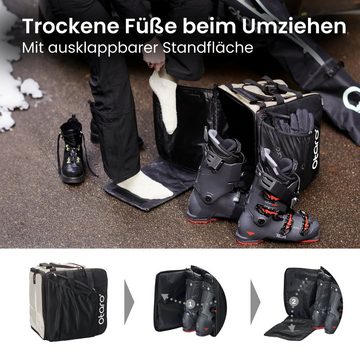 Otaro Sporttasche Set: Skischuhtasche & Skitasche, Pro-Set für 1 Paar Ski (Schutz für deine Ausrüstung, Perfekt durchdacht, ausklappbare Standfläche, für 1 Paar Ski + Stöcke)