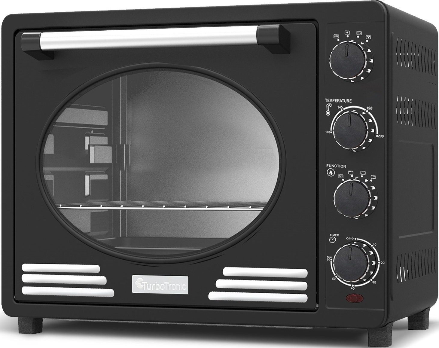 Minibackofen 35 Liter mit Umluft Drehspieß 1600W Backblech Gitter Kompakt Elektro