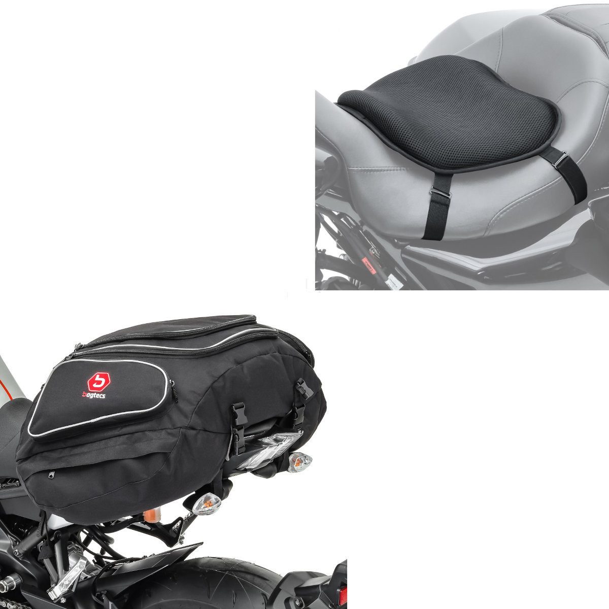 Bagtecs Reisetasche Set Hecktasche + Gel Sitzkissen S18
