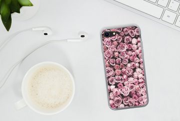 MuchoWow Handyhülle Blumen - Rosen - Natur - Rosa - Botanisch, Handyhülle Apple iPhone 8, Smartphone-Bumper, Print, Handy Schutzhülle