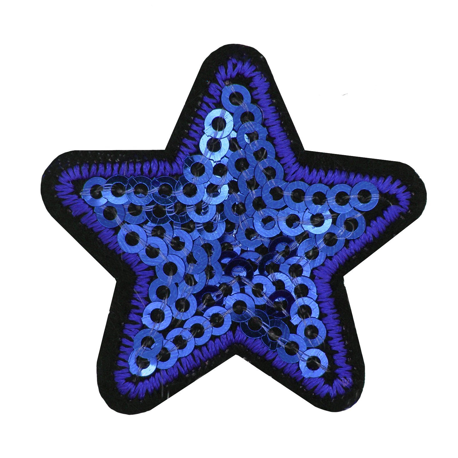 kobaltblau Patchies Polyester, 100% 35mm, 10 Stern maDDma Aufbügler, Pailletten Farbwahl, Aufnäher