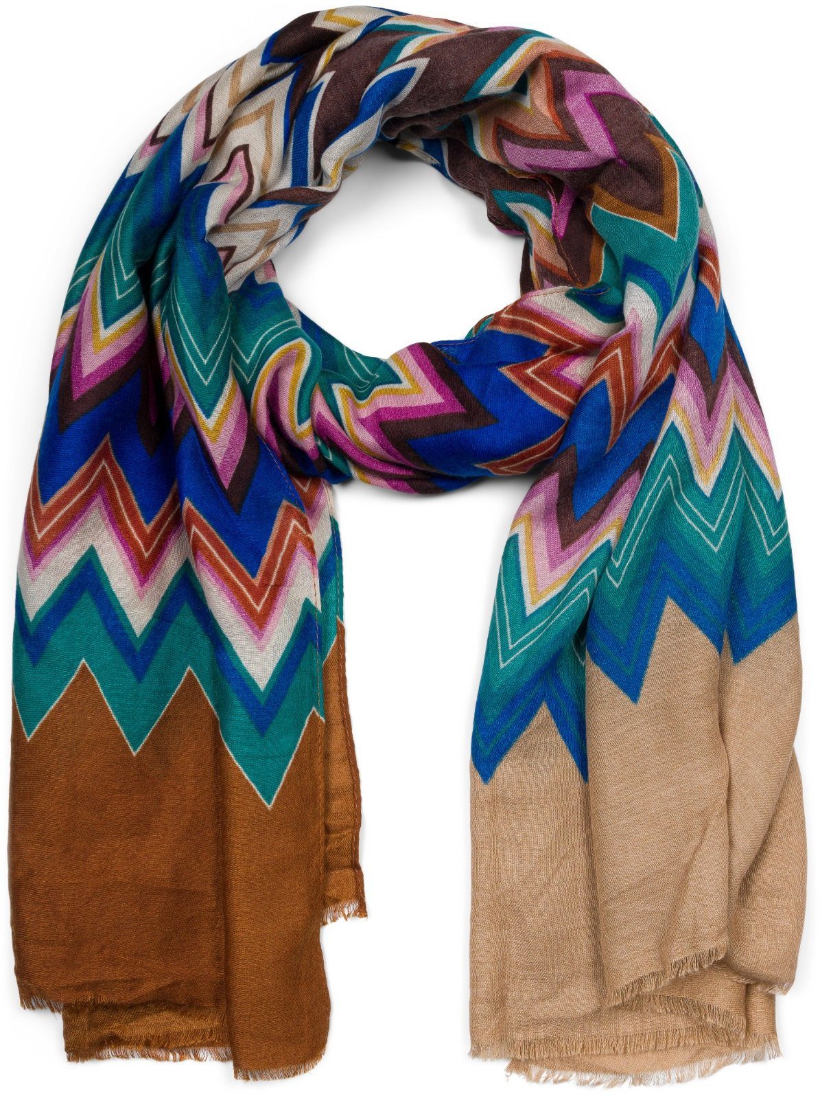 styleBREAKER Modeschal Schal mit Zick-Zack Muster, (1-St)