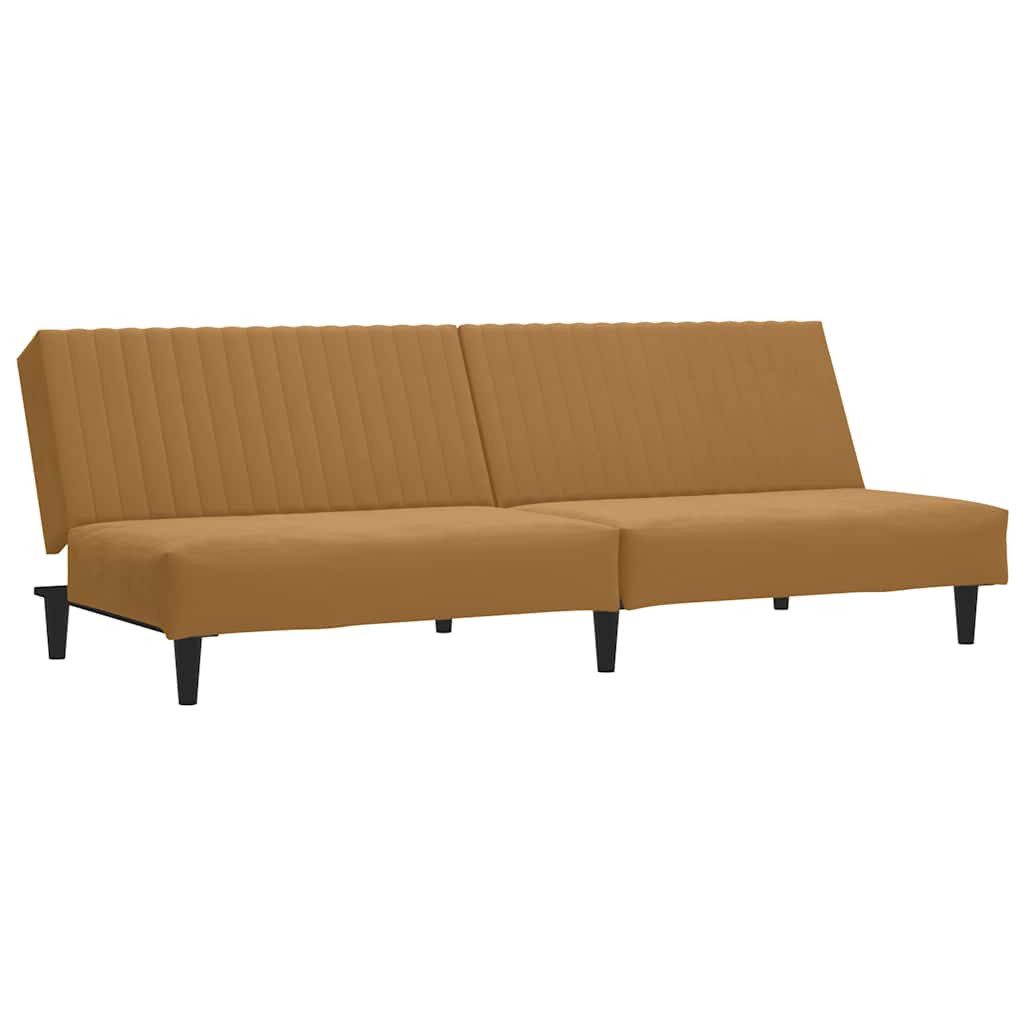 vidaXL Sofa Schlafsofa 2-Sitzer Braun Samt, 1 Teile günstig online kaufen
