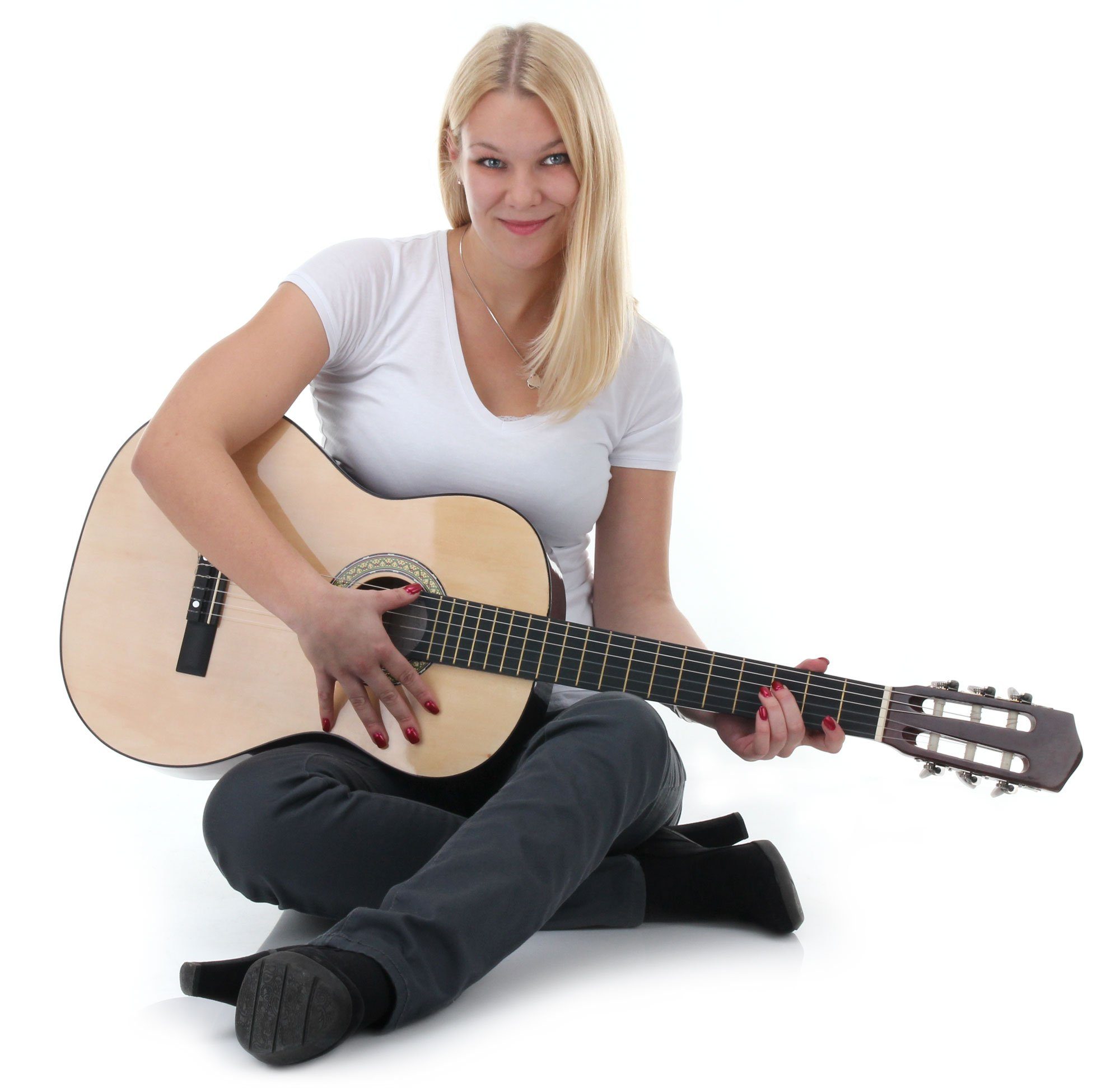 Classic Cantabile Konzertgitarre AS-851 Starter Set, 7/8, mit Gitarre, Tasche, Nylonsaiten, Schule, 3x Plektren und Stimmpfeife