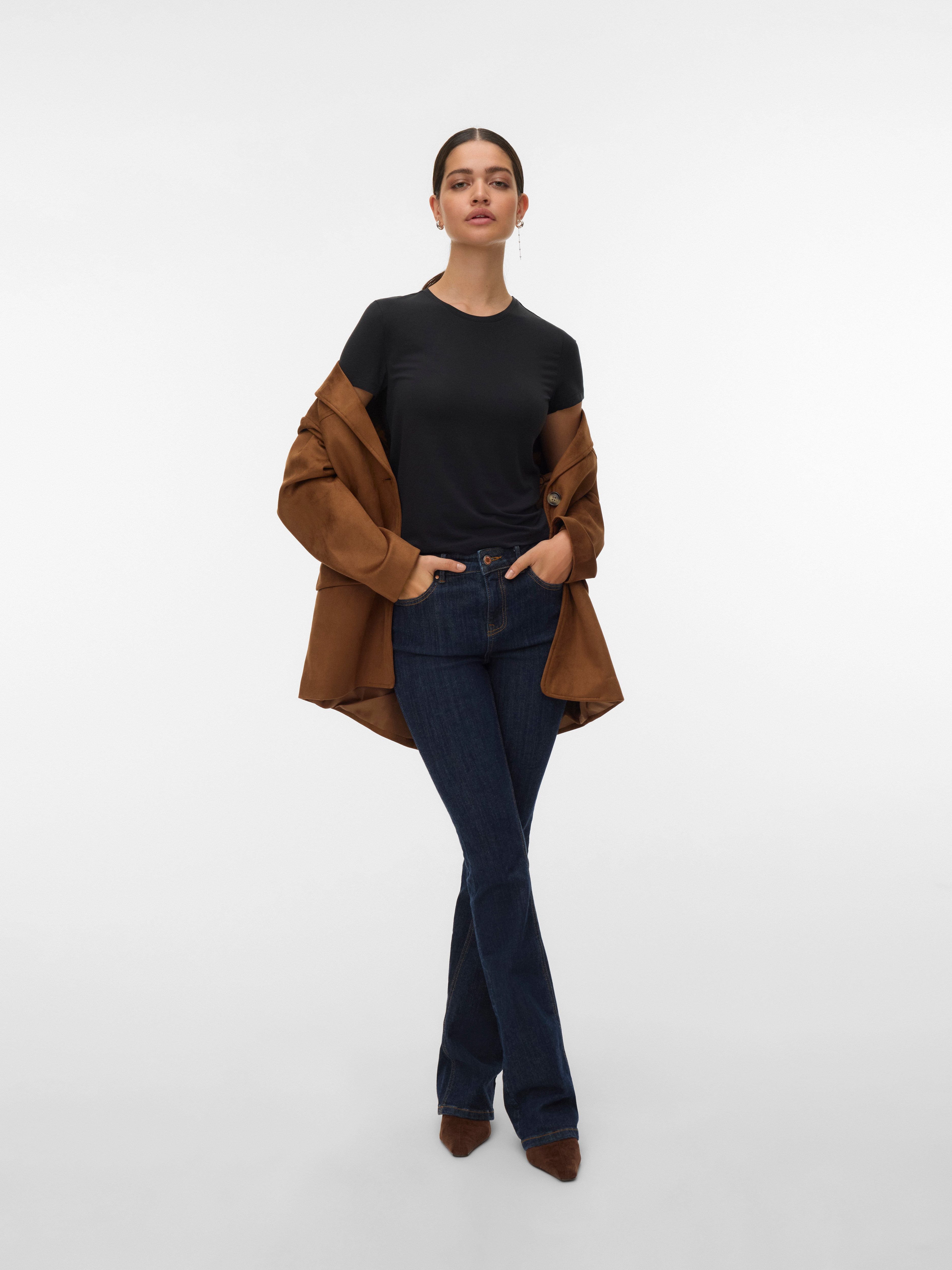 Vero Moda Kurzarmshirt VMKYLIE SHORT SS TOP JRS NOOS mit Stretch, Rundhals – Bild 4 von 5