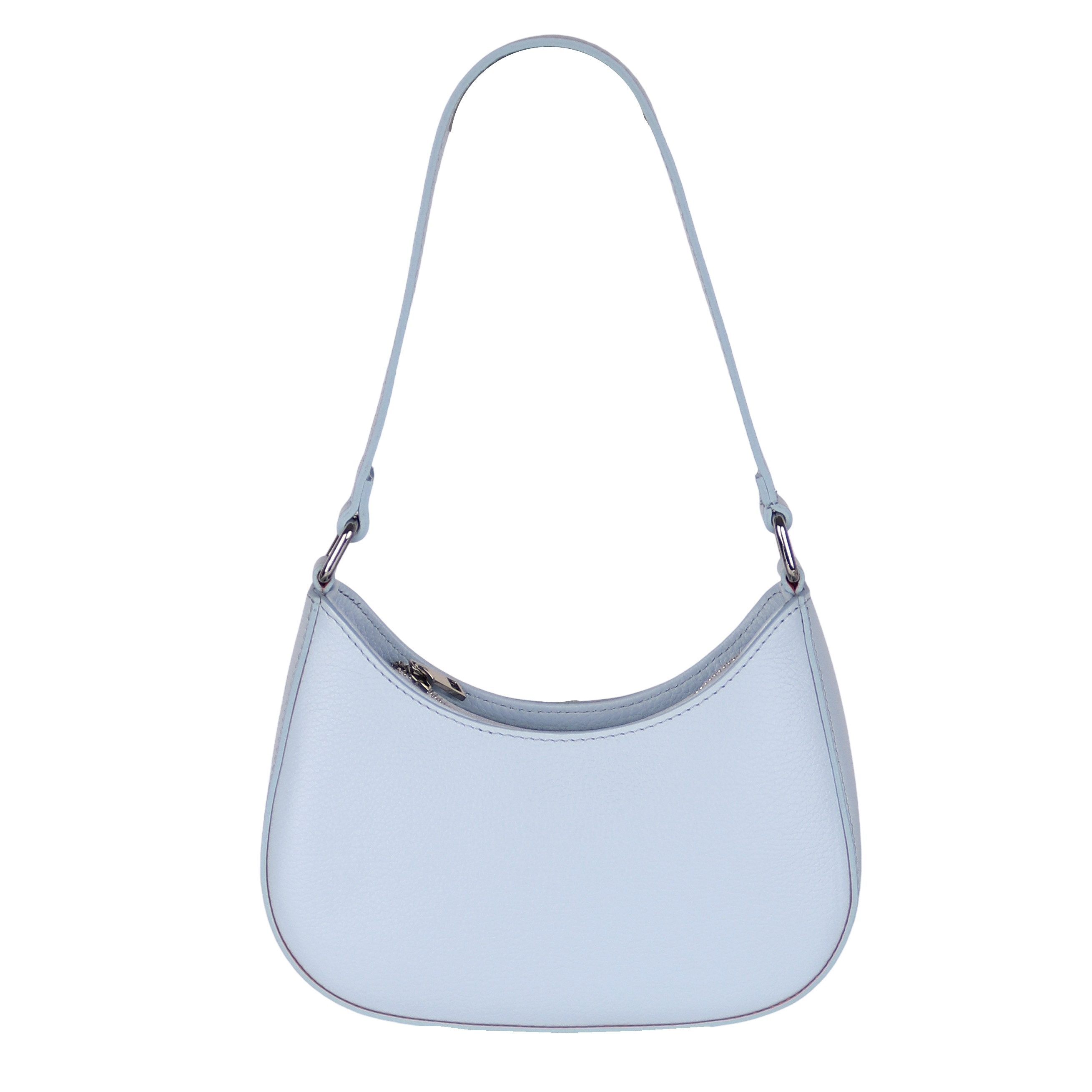 MIRROSI Umhängetasche Damen Schultertasche aus Echtleder, Made in Italy (ca.24x18x8cm), Crossbody aus Echtes Leder, zwei Riemen (kurz und lang)