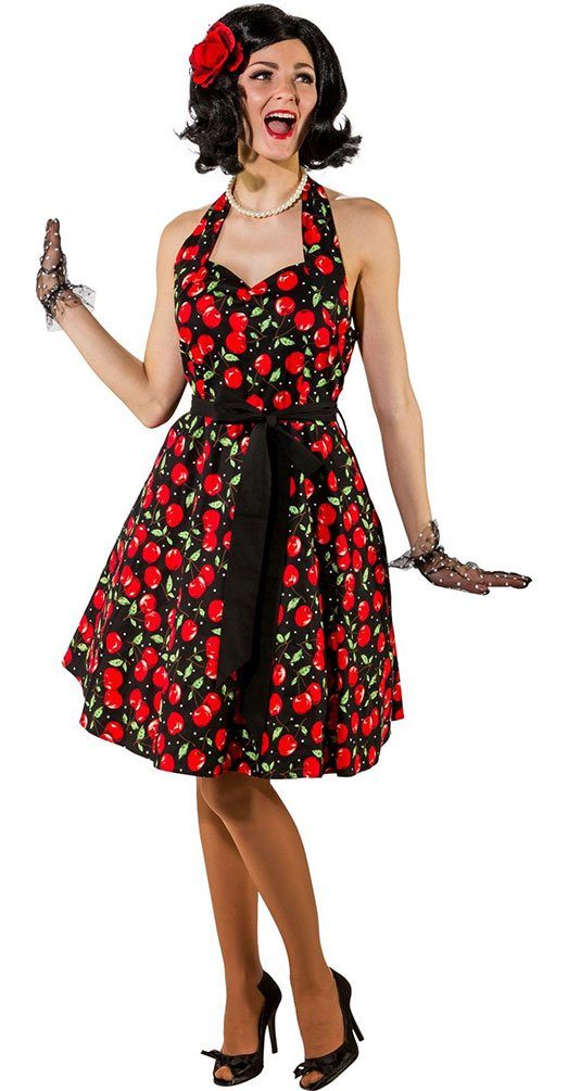 Karneval-Klamotten Kostüm 50er Jahre Damen Rock n Roll Kleid Kirsche, Rock günstig online kaufen