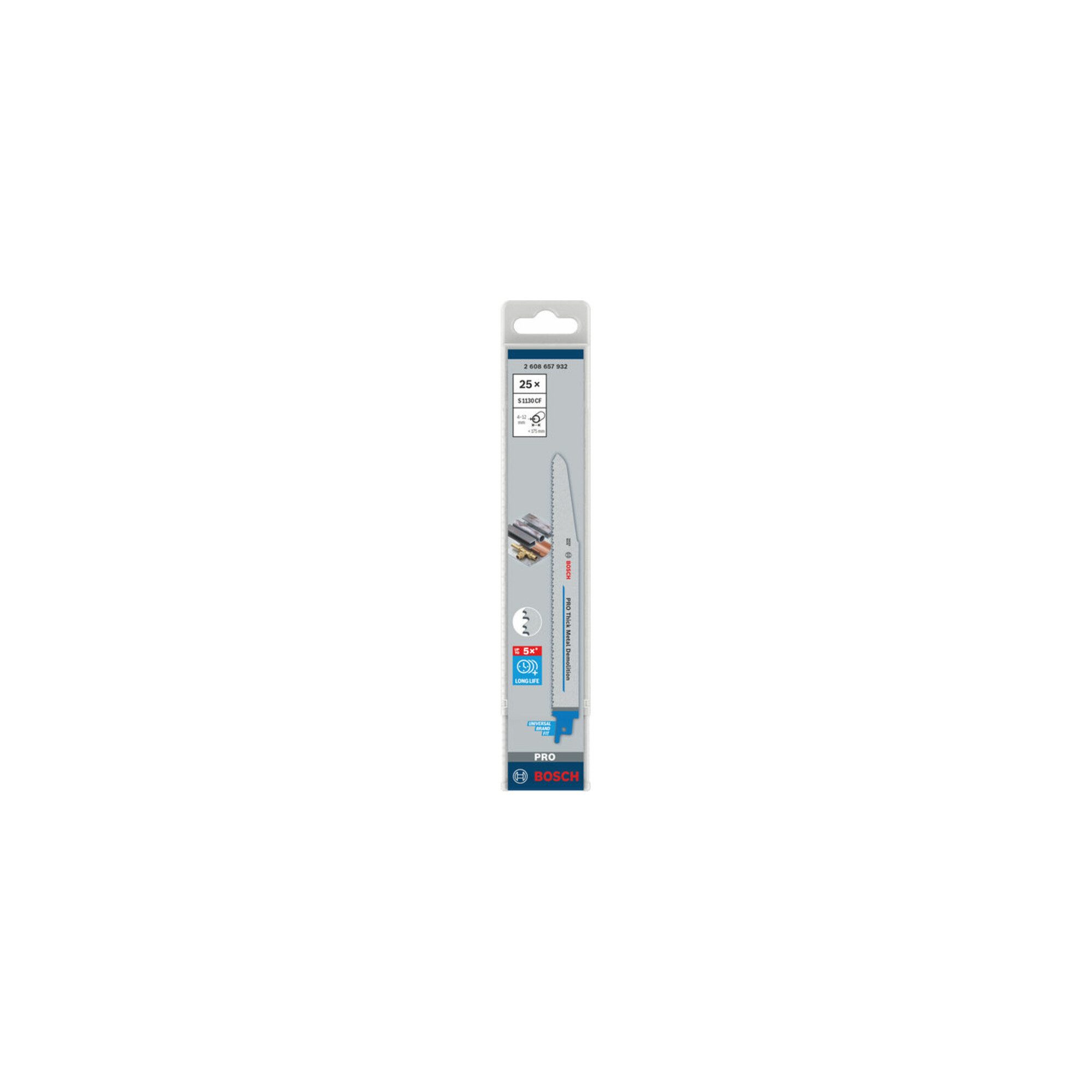 Bosch Professional Säbelsäge Bosch PRO Thick Metal Demolition S1130CF Säbelsägeblatt, 1,6 x 22 x 22