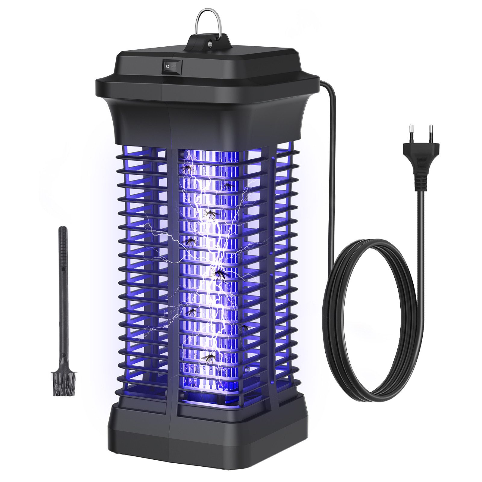 Fofile Insektenvernichter Mückenlampe Elektrisch UV 365nm 6W Insektenlampe Mückenschutz, 1000V Elektroschock, 35m² Abdeckung, Robustes ABS-Gehäuse