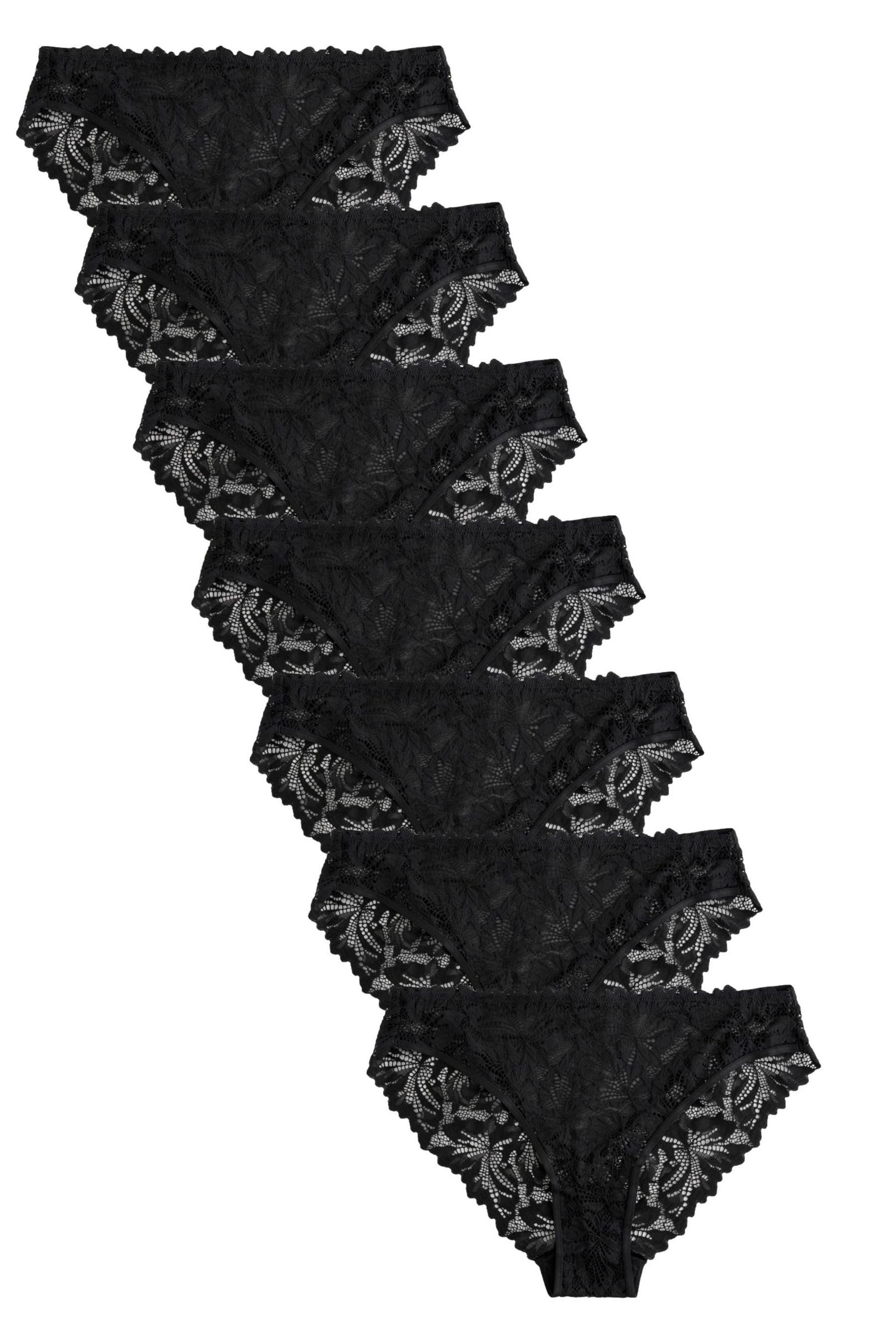 Slip 7 x Ultimate Comfort Spitzenslips, hohes Bein