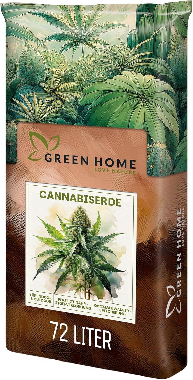 GREEN HOME LOVE NATURE Spezialerde Hanferde All Mix für Wachstum, Blüte & Autoflower 18 L, 36 L, 72 L, All-Mix, Autoflower, Perlite, Kokosfaser, pH 5,9