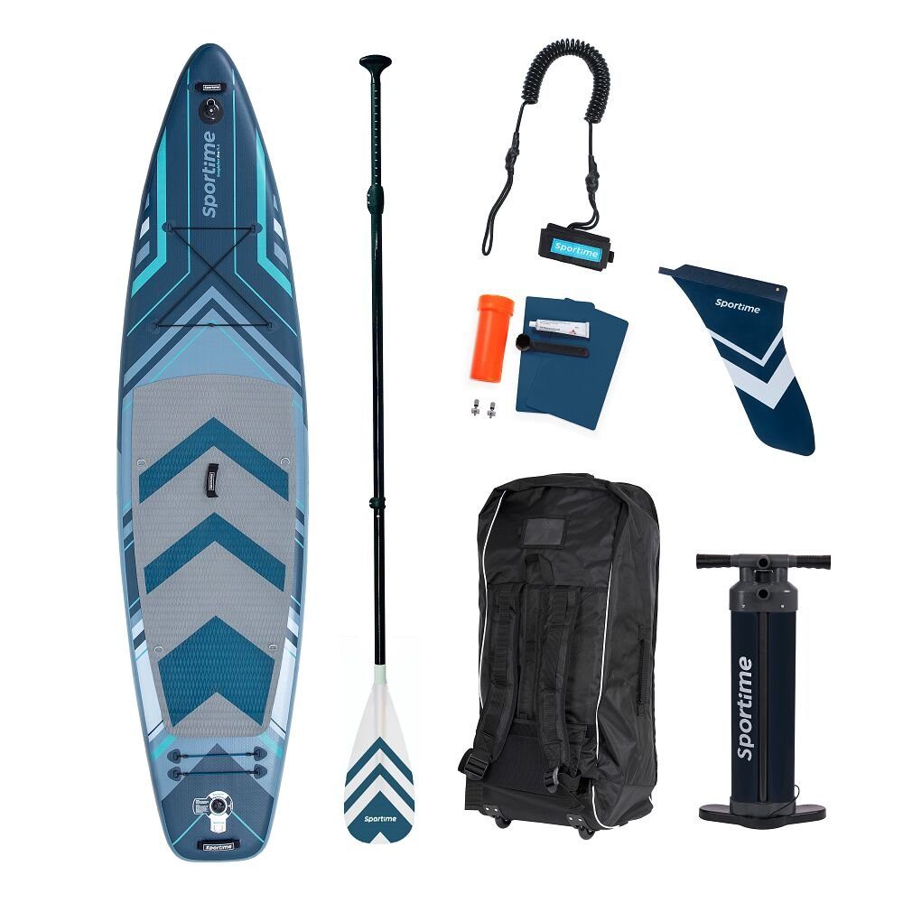 Sportime SUP-Board Stand Up Paddling Board Seegleiter Pro Carbon-Set, 3-fach verstärkte Rail, machen das Board formstabil, hart & steif 11'4 Touring Board