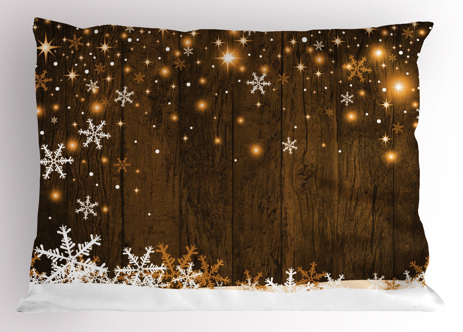 Schneeflocken Standard und King Kissenbezug, Stück), Abakuhaus Dekorativer Size Holz Kissenbezüge (1 Gedruckter Weihnachten