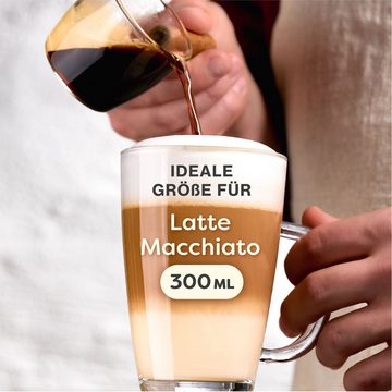 Cosumy Latte-Macchiato-Tasse 6 Latte Macchiato Gläser mit Löffel, Glas, warm