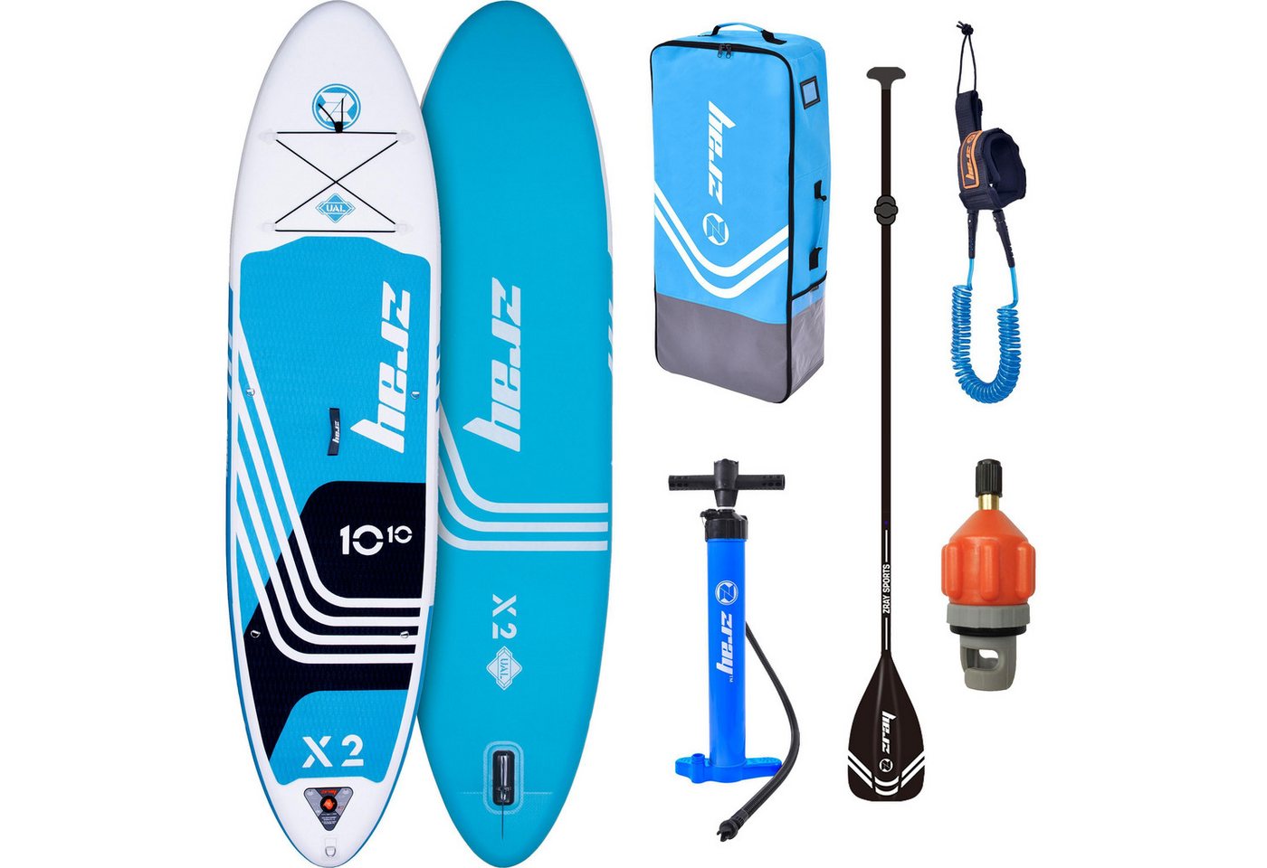 zray Inflatable SUP-Board X2 All Around Premium Stand Up Paddling Komplettset 330x81x15 cm, All Around X-Rider, (Starkes Allround-SUP für Familien und Fortgeschrittene, 6 tlg., Stand Up Paddling Board Komplettset), für alle Gewässer geeignet