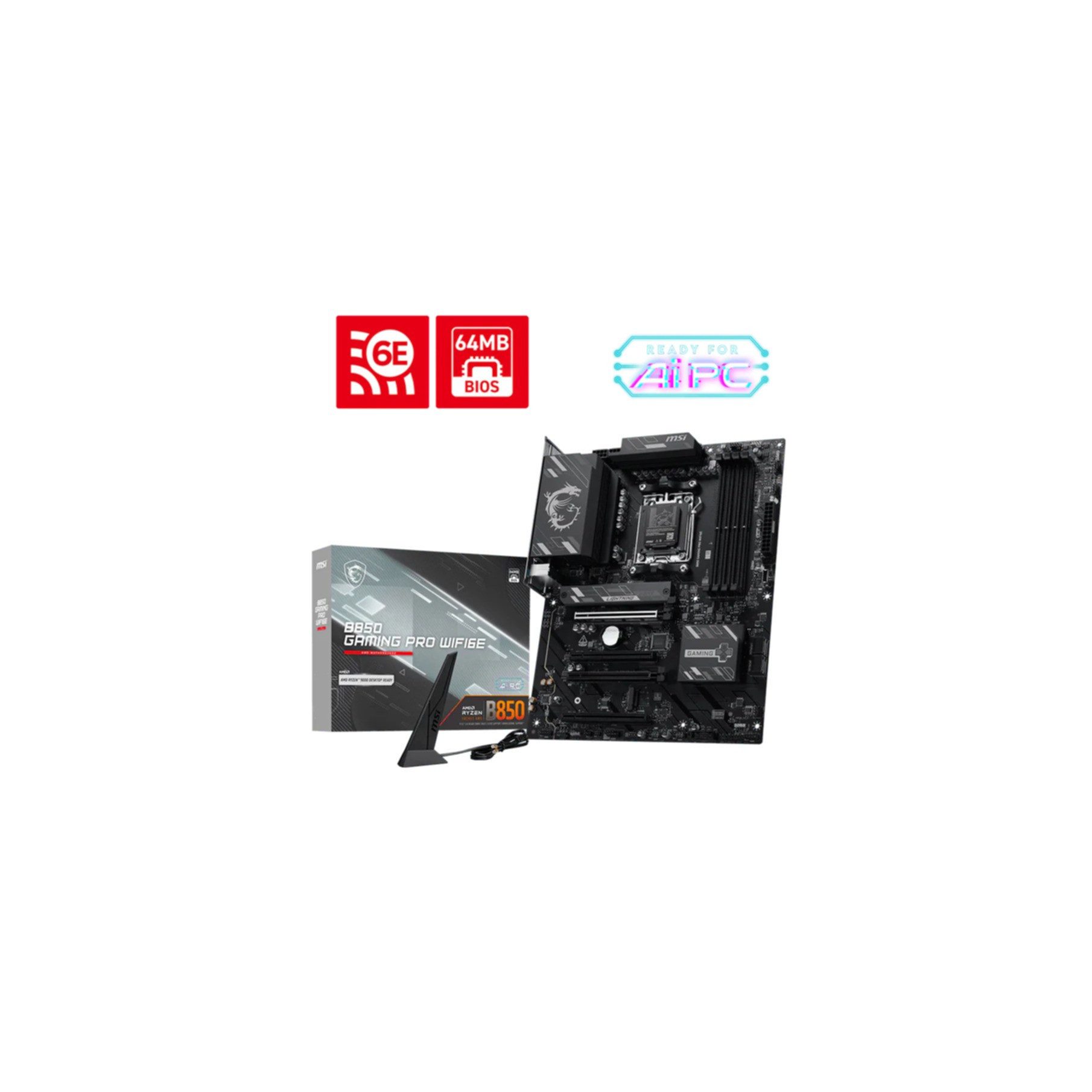 MSI B850 GAMING PRO WIFI6E Mainboard, Wi-Fi 6E (802.11ax)