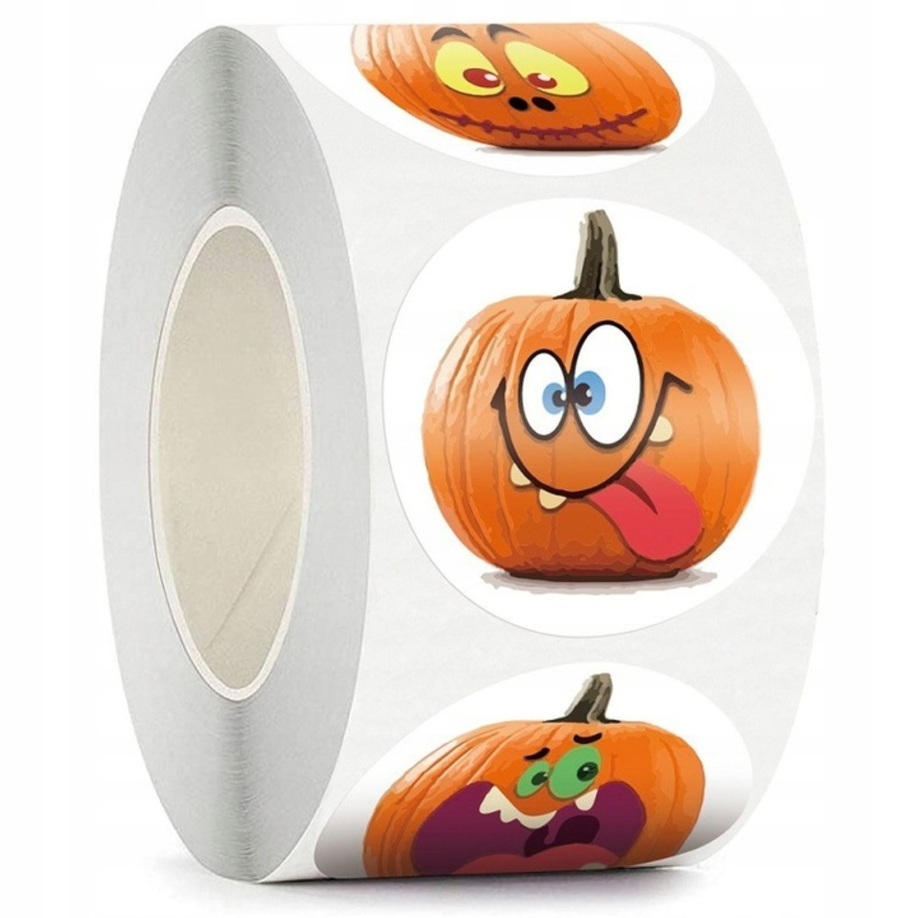 Festivalartikel Aufkleber Halloween Aufkleber Kürbis 500 Stück Sticker Rolle Party Kinder Deko, (1tlg)