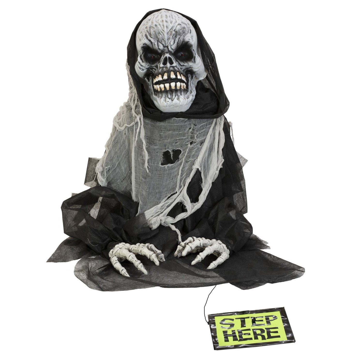 bewegte, DEATH Halloween - SATISFIRE Zomiefigur 68cm Dekofigur gruselige Figur MAN,