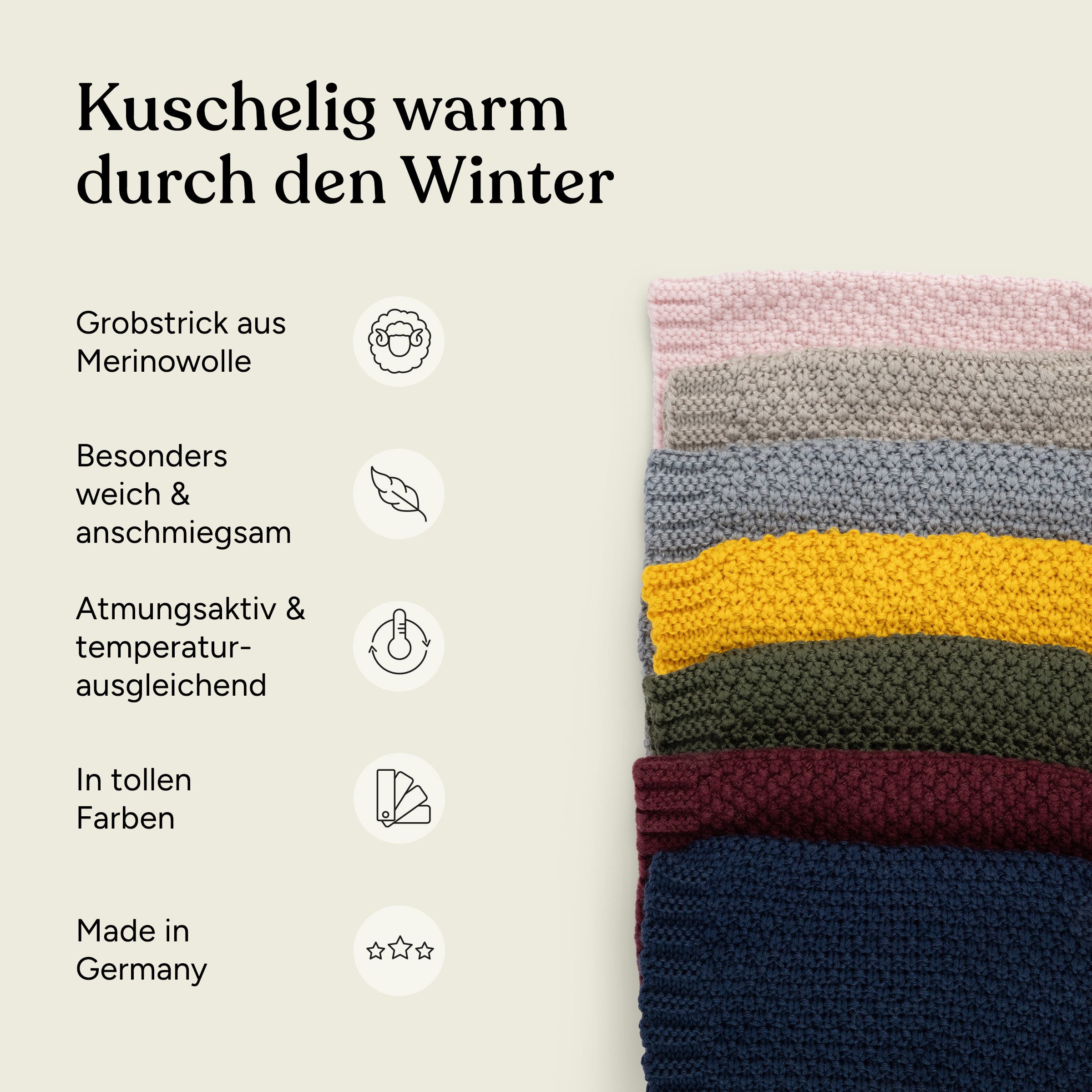 Ehrenkind Strickschal Schlauchschal für Kinder, aus Merino Schurwolle, (Grobstrick), Made in Germany – Bild 3 von 5