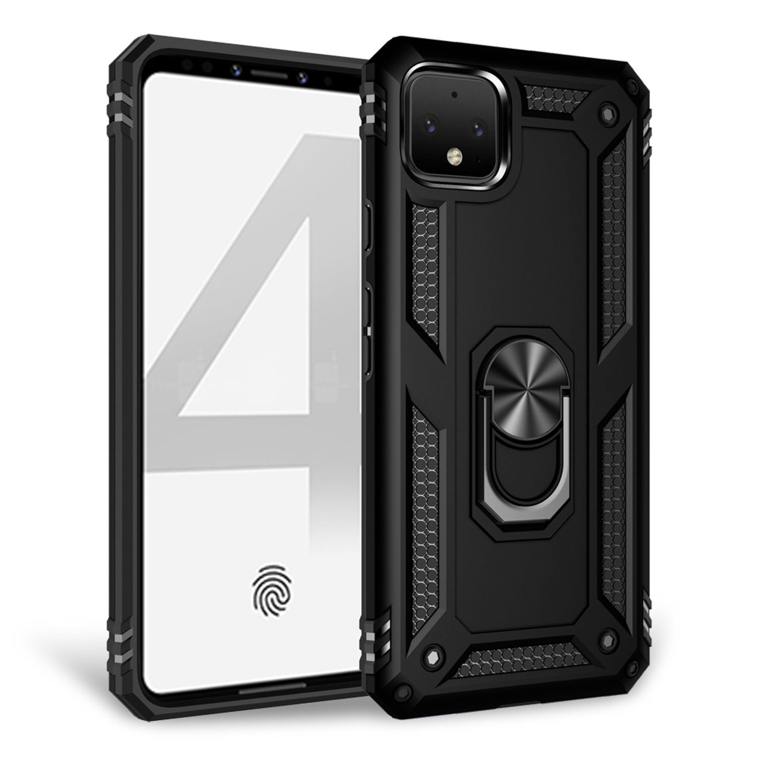 Nalia Smartphone-Hülle Google Pixel 4, Stoßfeste Military-Style Ring Hülle / Extrem Schützend / Outdoor Case