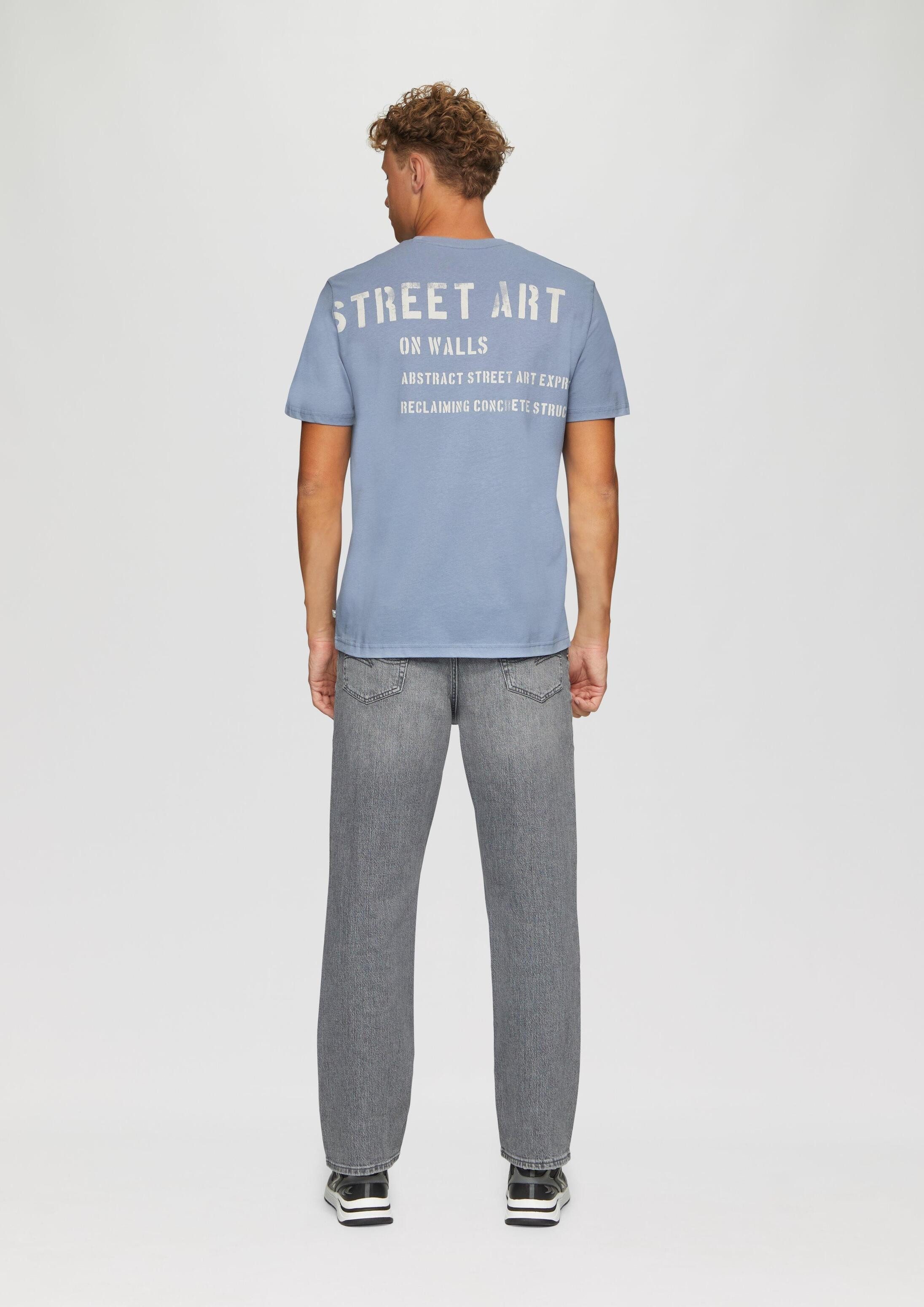 QS Kurzarmshirt T-Shirt T-Shirt mit Front- und Rückenprint