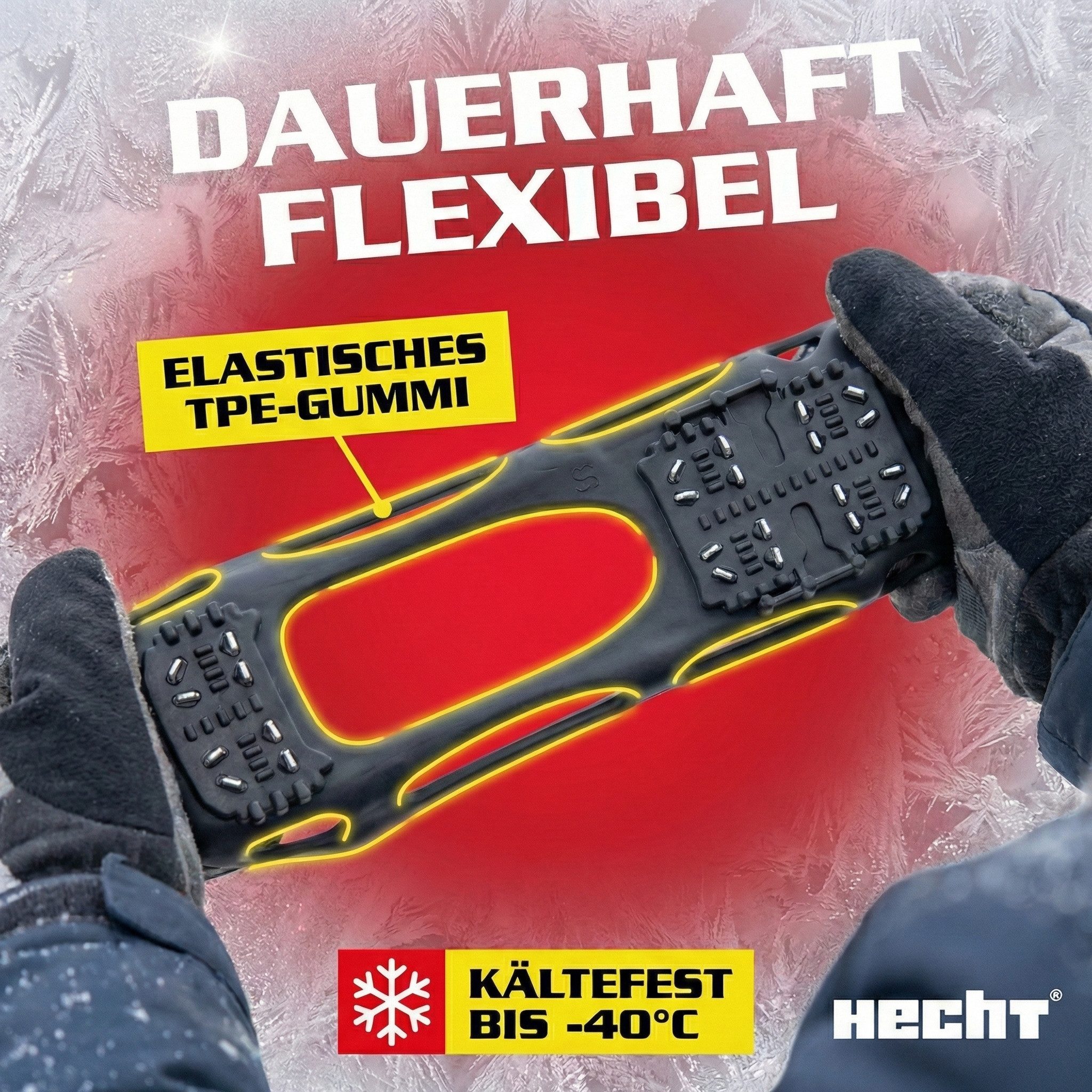 Hecht Spikes Schuhkrallen Ice Spikes 24 Metallkrallen, in 35-38, 39-42, 43-46 – Bild 4 von 5