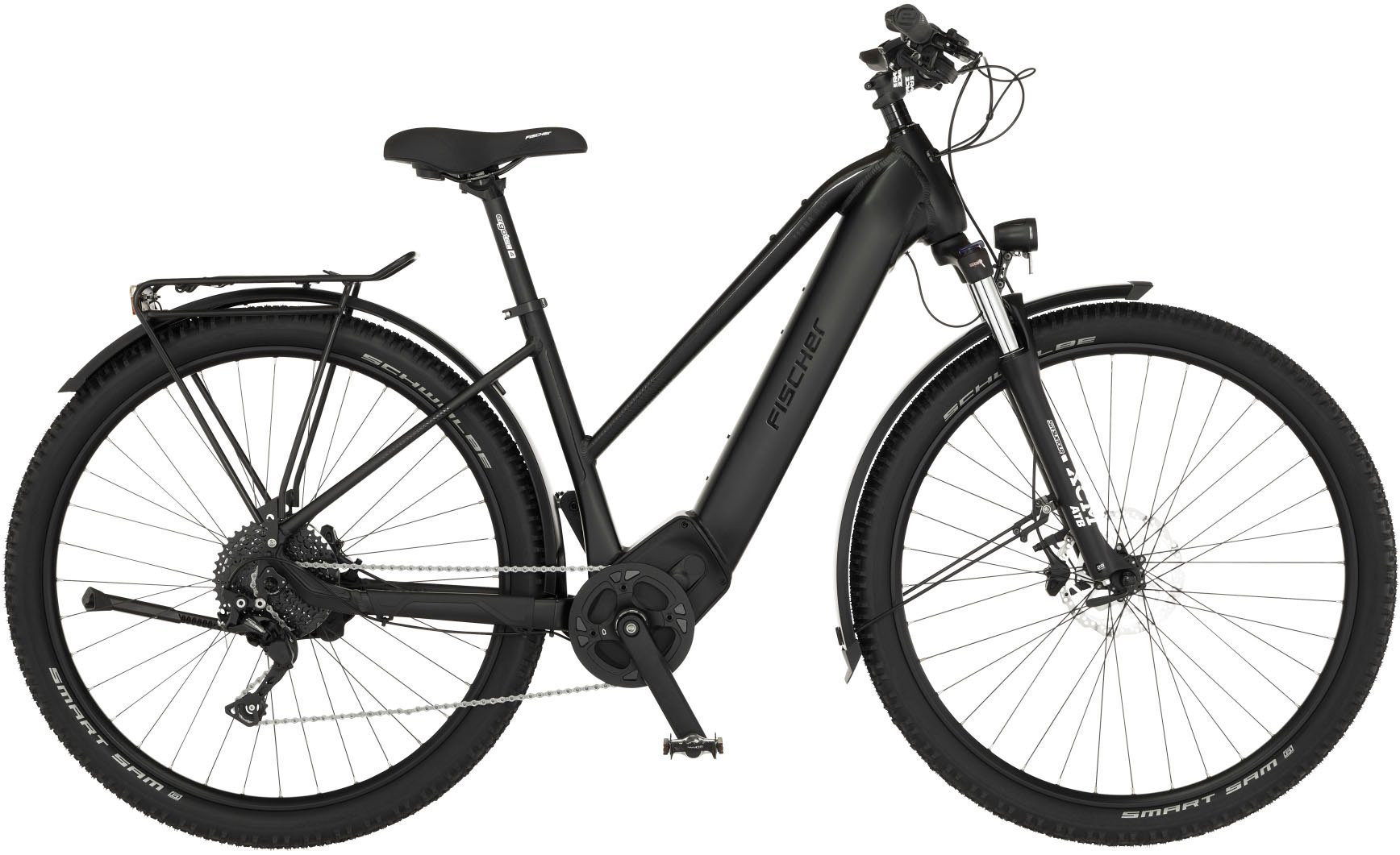 FISCHER Fahrrad E-Bike ATB TERRA 8.0i 45, 10 Gang Shimano Deore Schaltwerk, Kettenschaltung, Mittelmotor, 711 Wh, (mit Fahrradschloss), Pedelec, Elektrofahrrad für Damen u. Herren