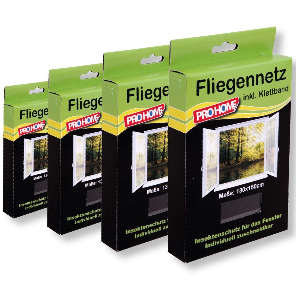 Pro Home Insektenschutz-Fensterrahmen Premium, (4-St), Fliegennetz Mückenne günstig online kaufen