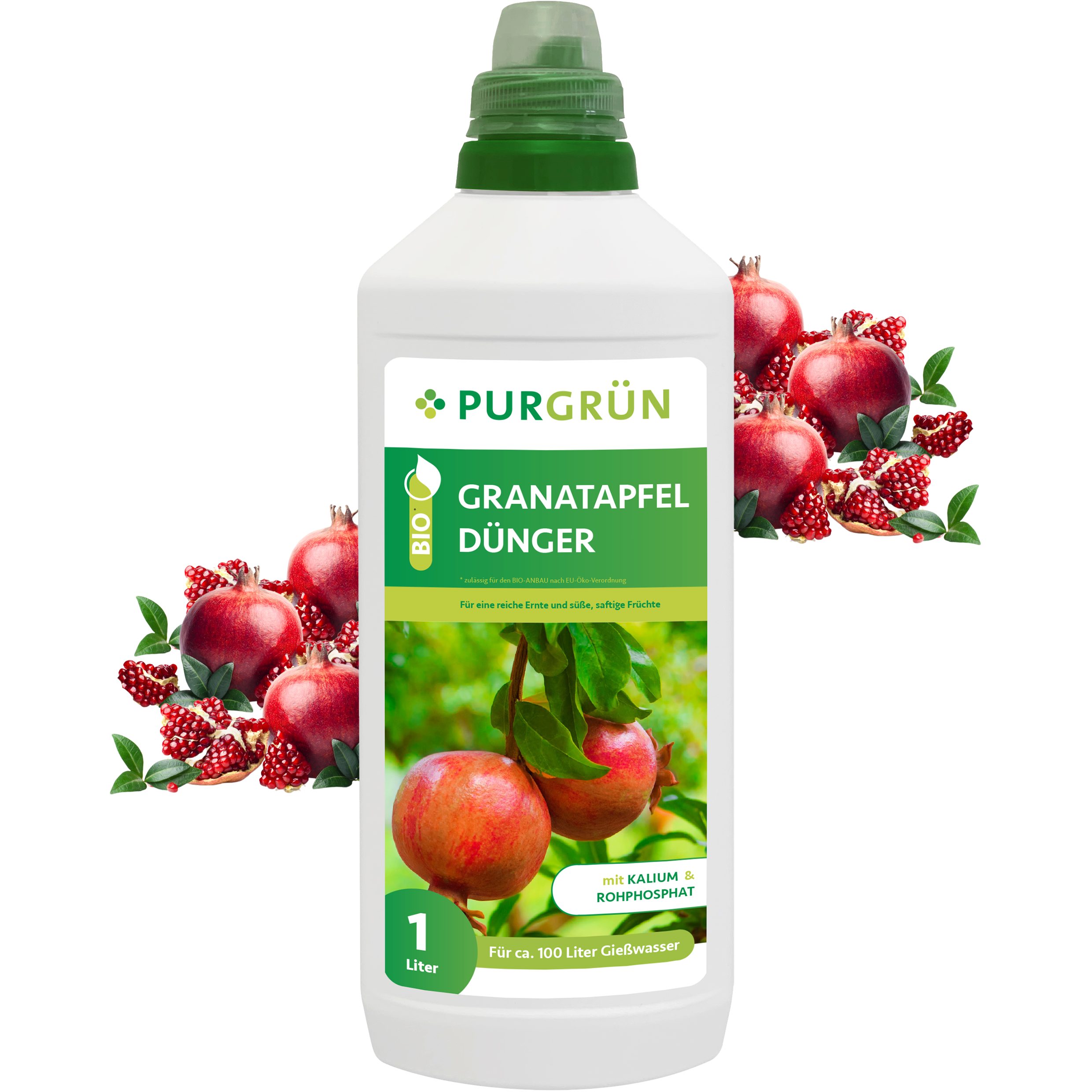 Obstdünger Purgrün Bio Granatapfel Dünger, NPK 6+3+8, Magnesium, 1 kg