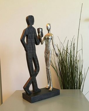 Moritz Skulptur Skulptur Cheers Prost 42x9x18cm, Dekoobjekt Holz, Tischdeko, Fensterdeko, Wanddeko, Holzdeko